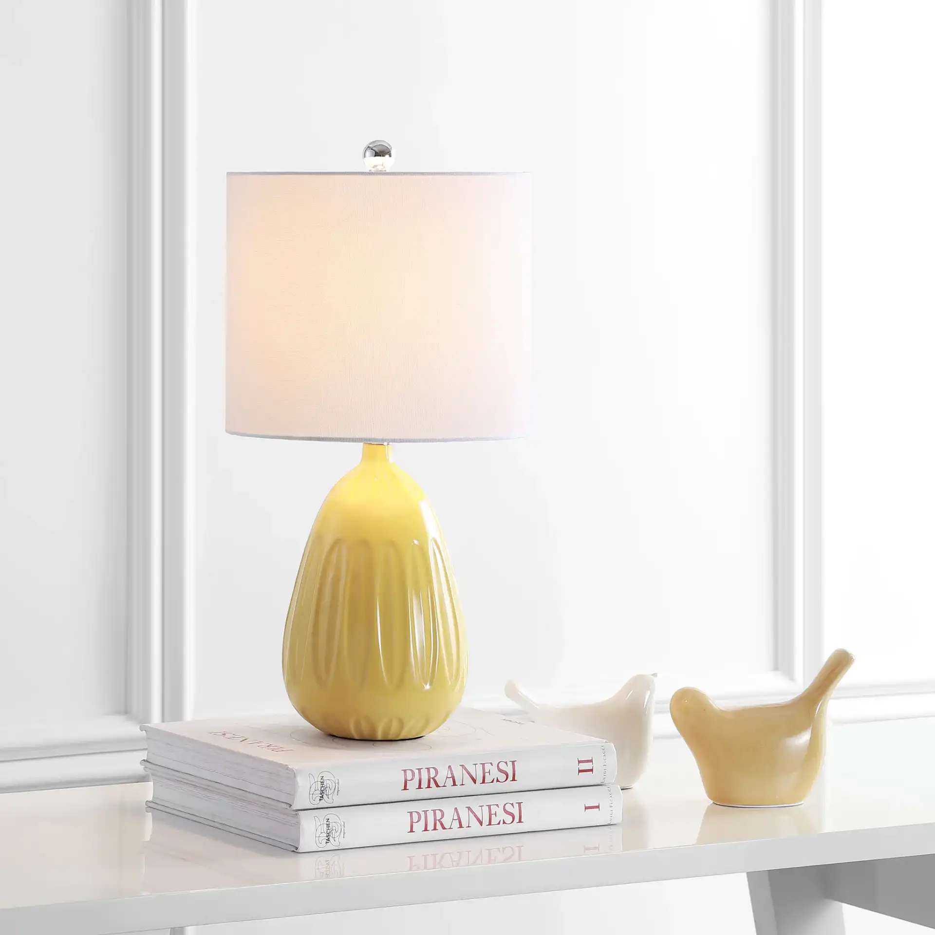 Linnett Table Lamp in Yellow in a styled room