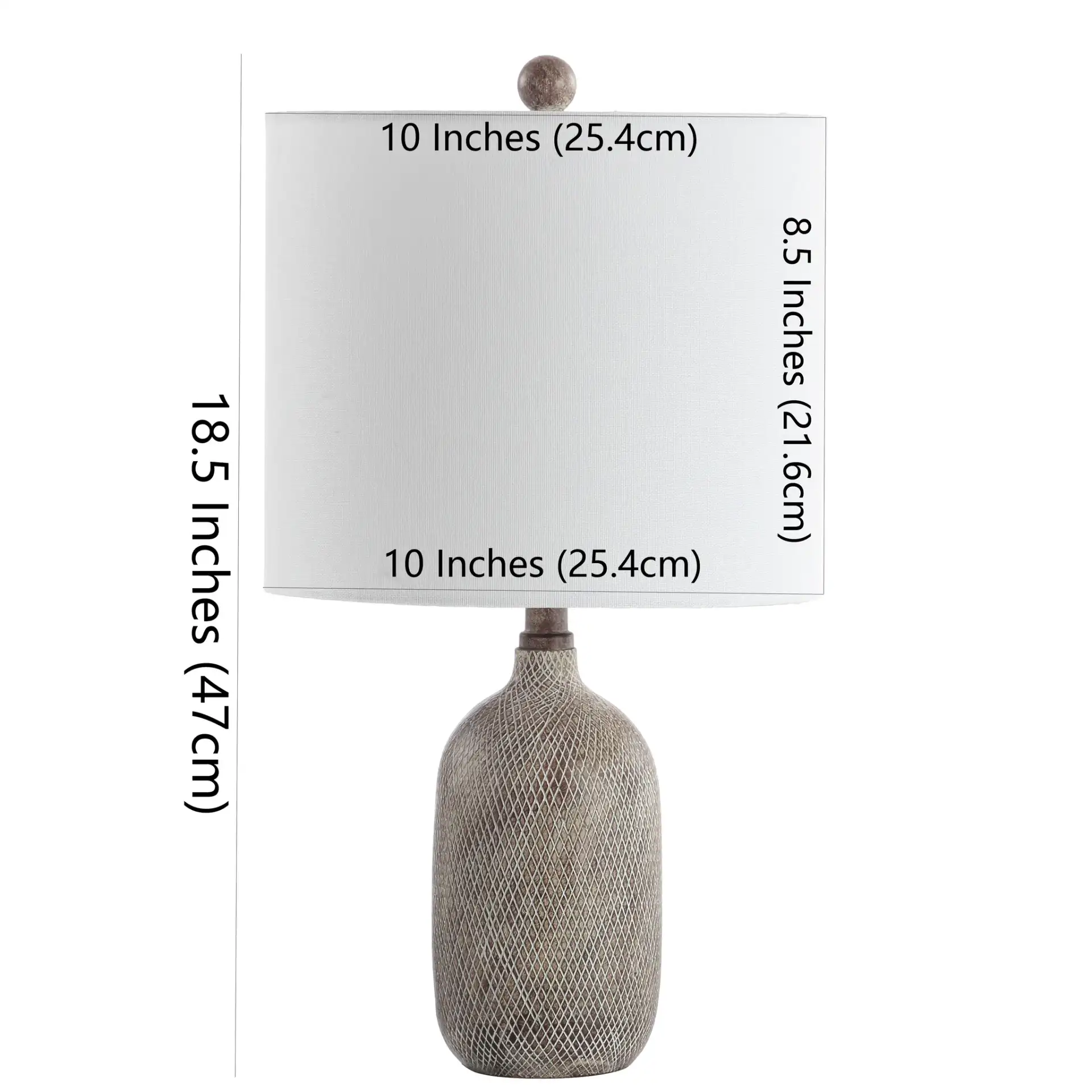 Alvaro Table Lamp in Gray, detail view