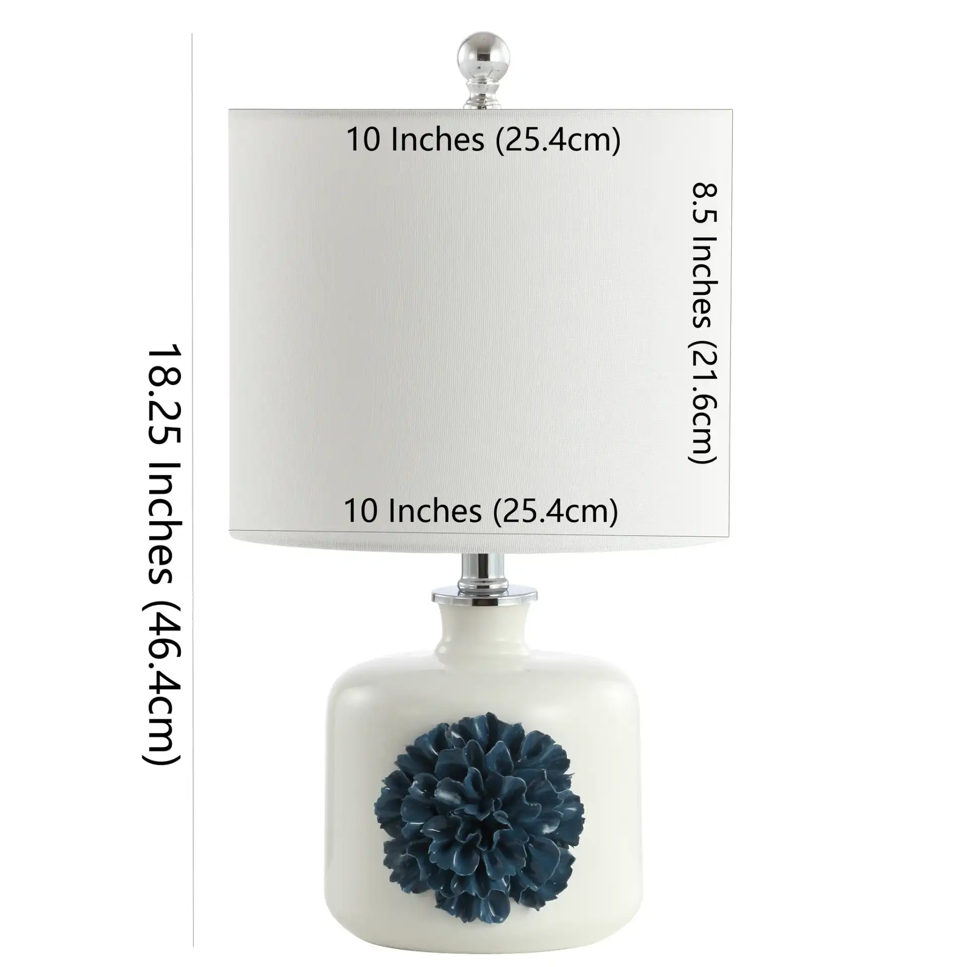 Olinda Table Lamp in White / Blue, detail view