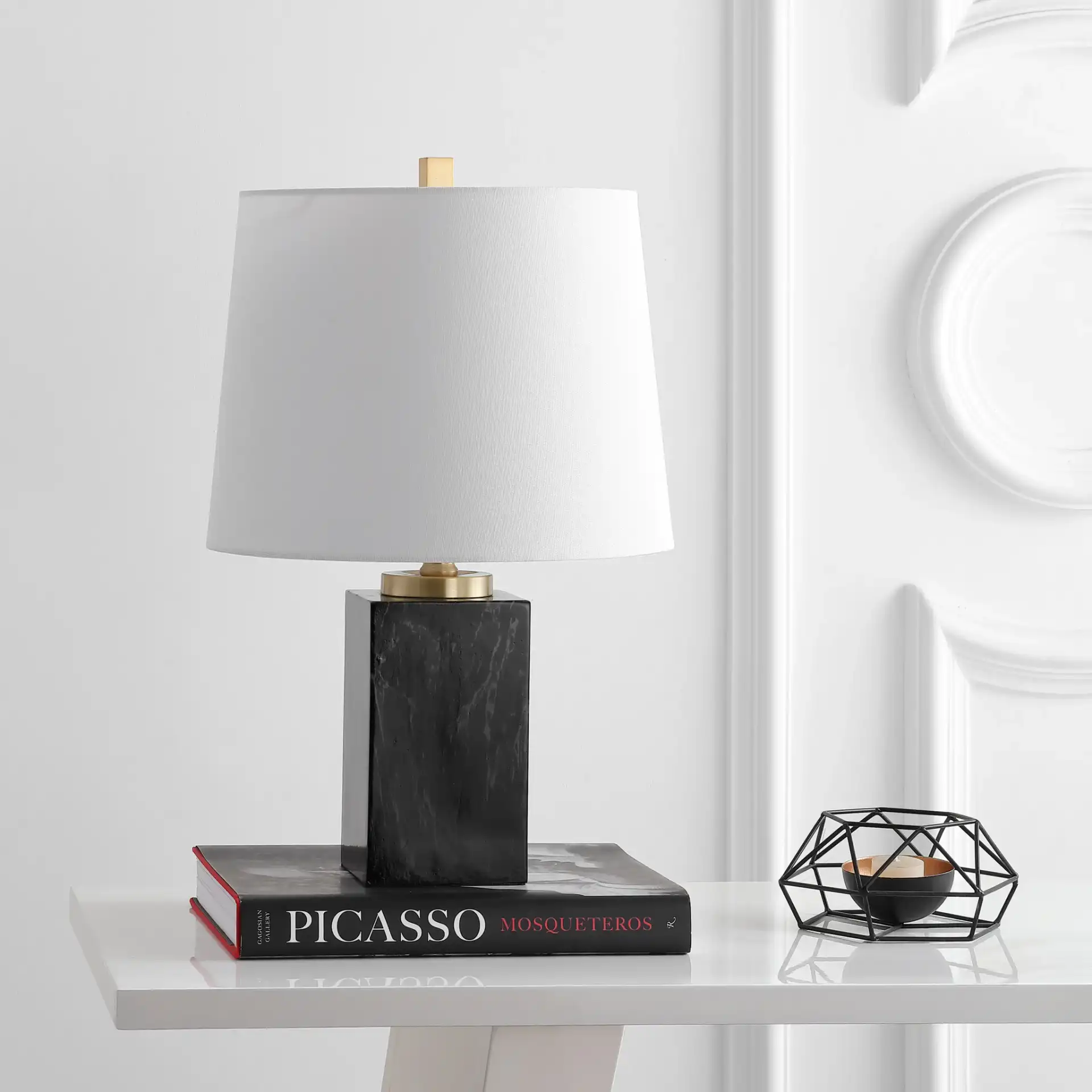 Judson Table Lamp in Blue in a styled room