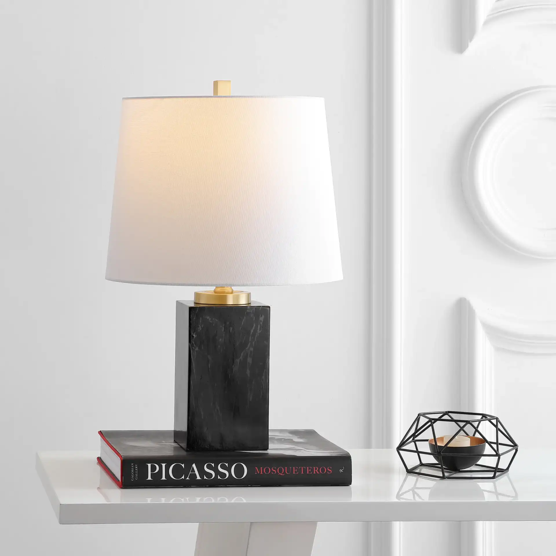 Judson Table Lamp in Blue in a styled room