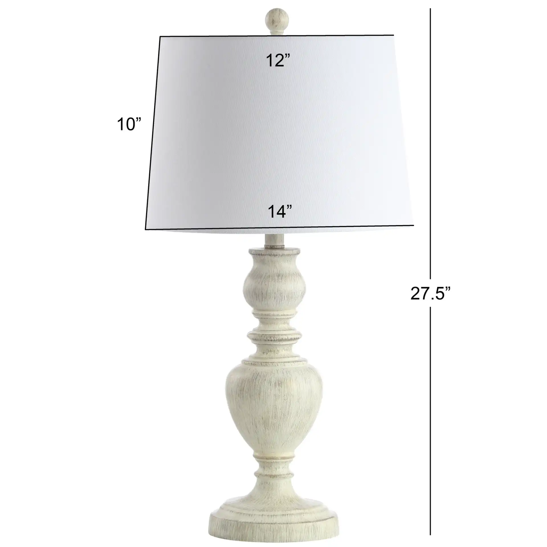 Zabi Table Lamp (Set Of 2) in White Washed, detail view