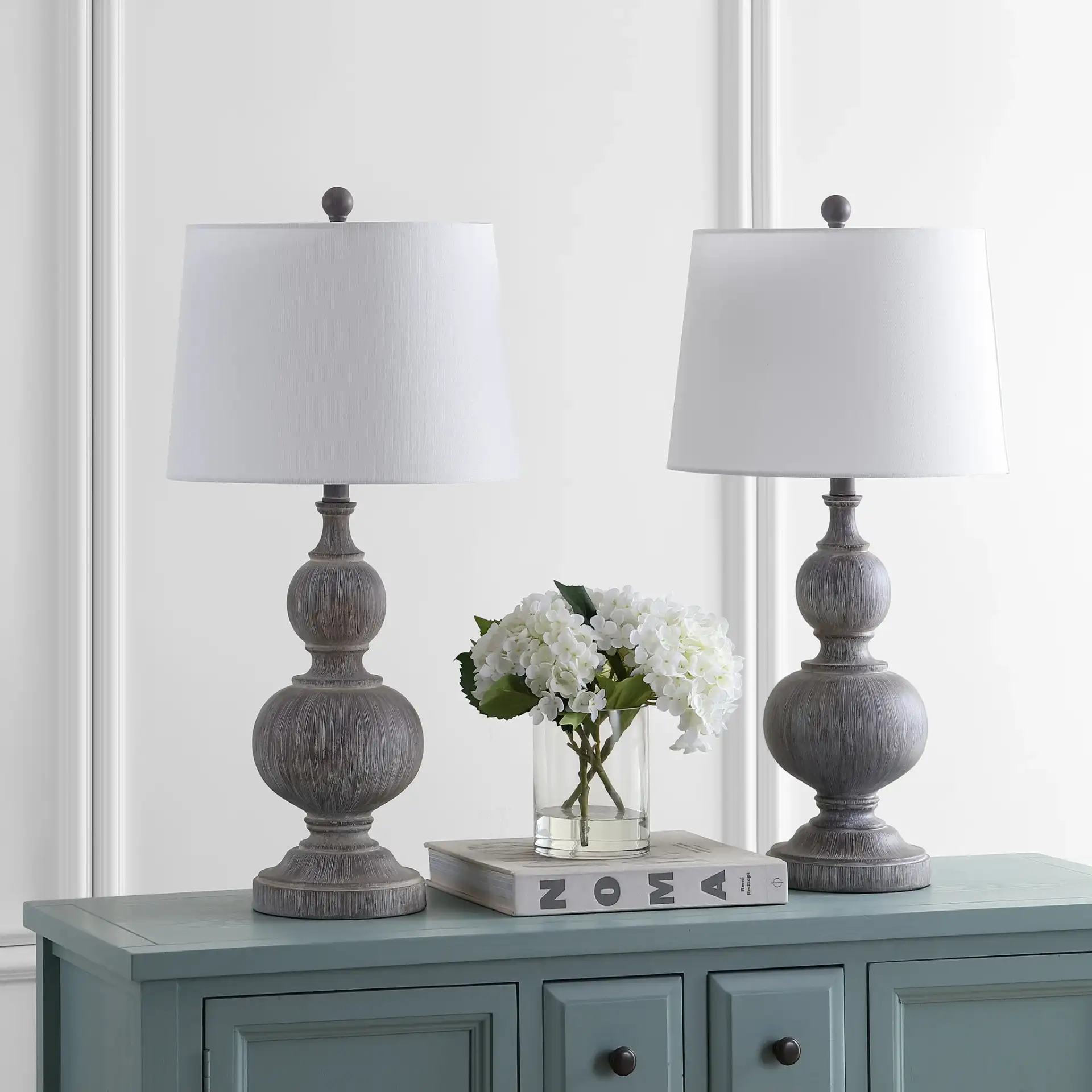 Ephraim Table Lamp (Set Of 2) in Light Brown in a styled room