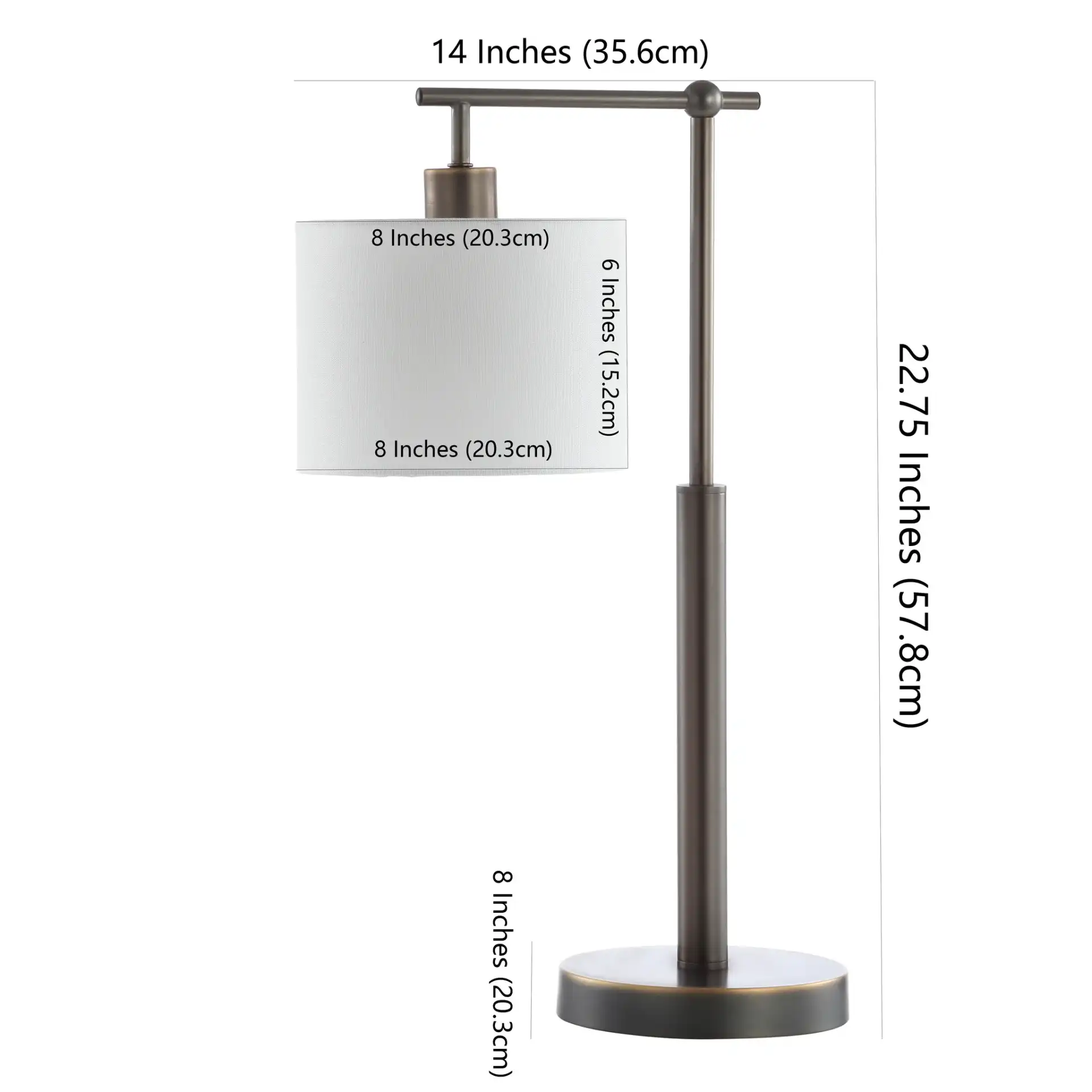 Harlan Table Lamp in Brown, detail view