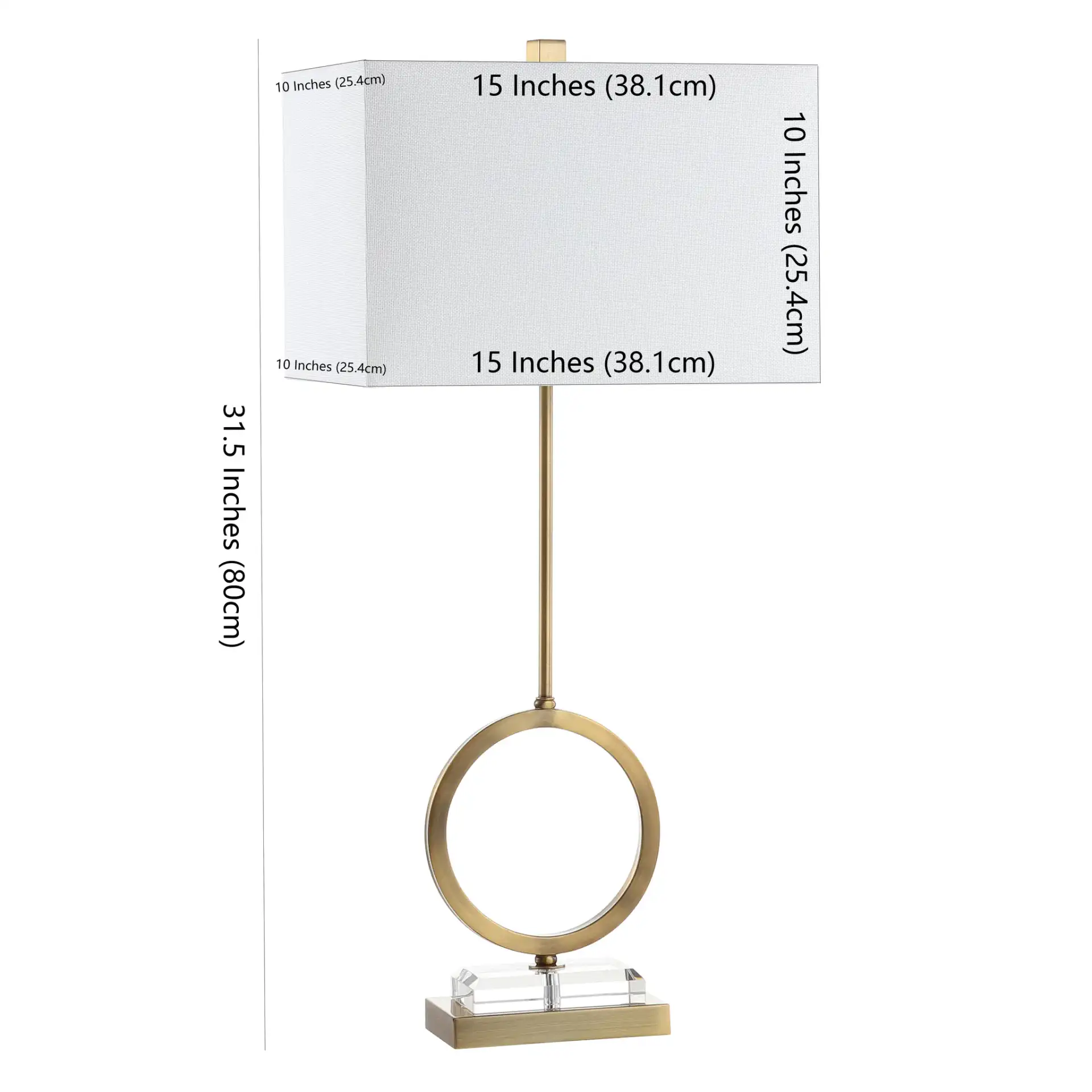 Kaden Table Lamp (Set Of 2) in Clear / Brass, detail view