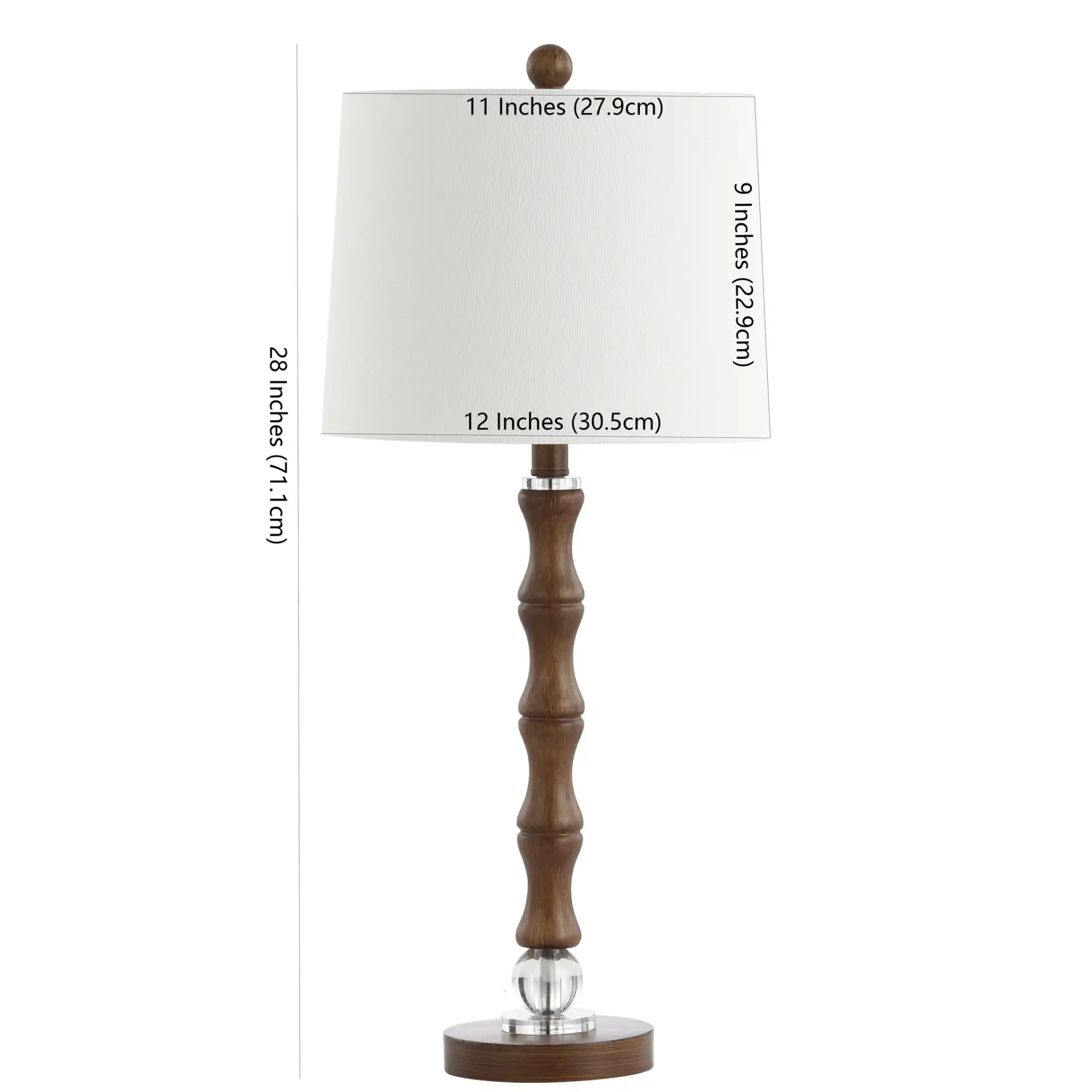 Lukas Table Lamp in Dark Brown, detail view