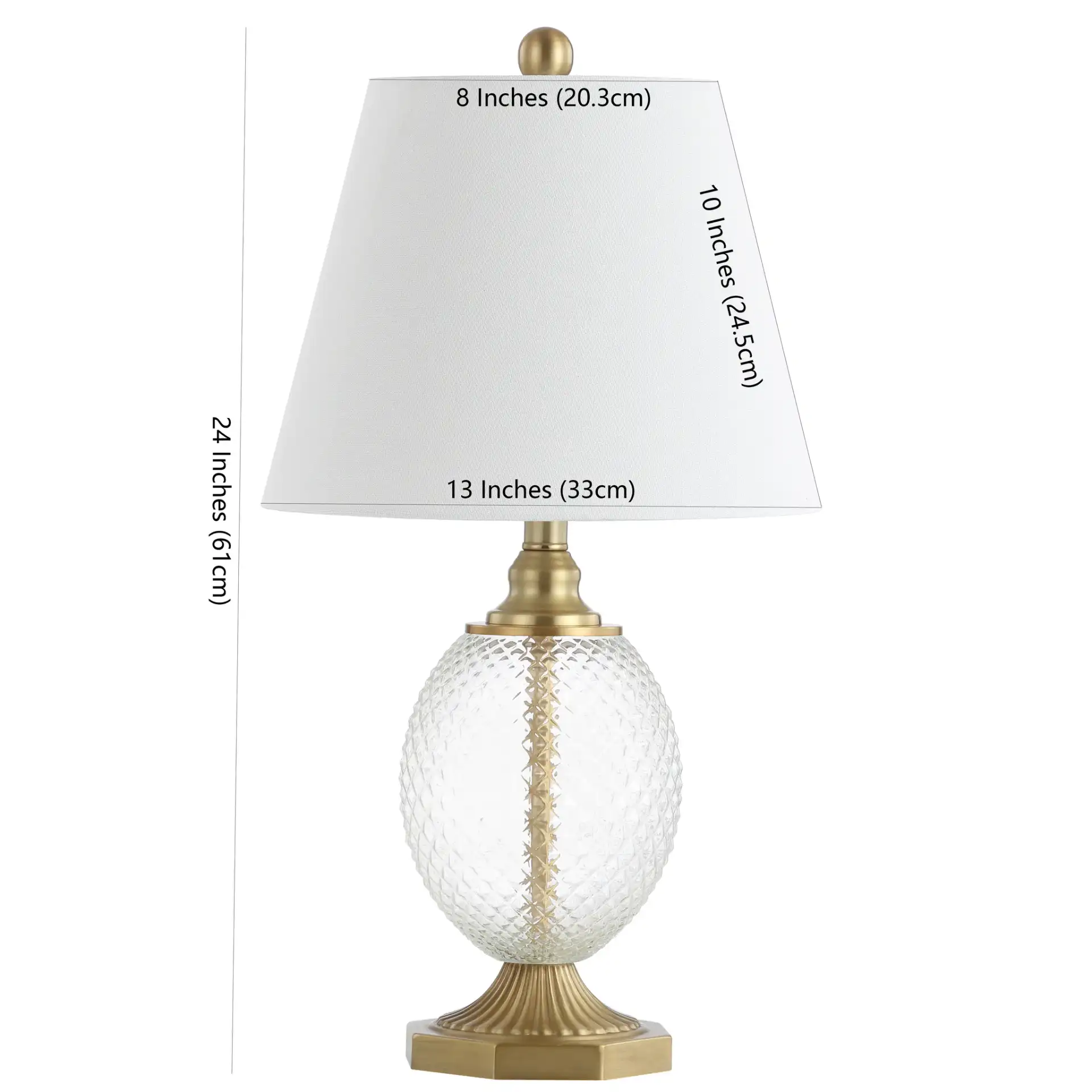 Kaiden Table Lamp in Brass / Clear, detail view