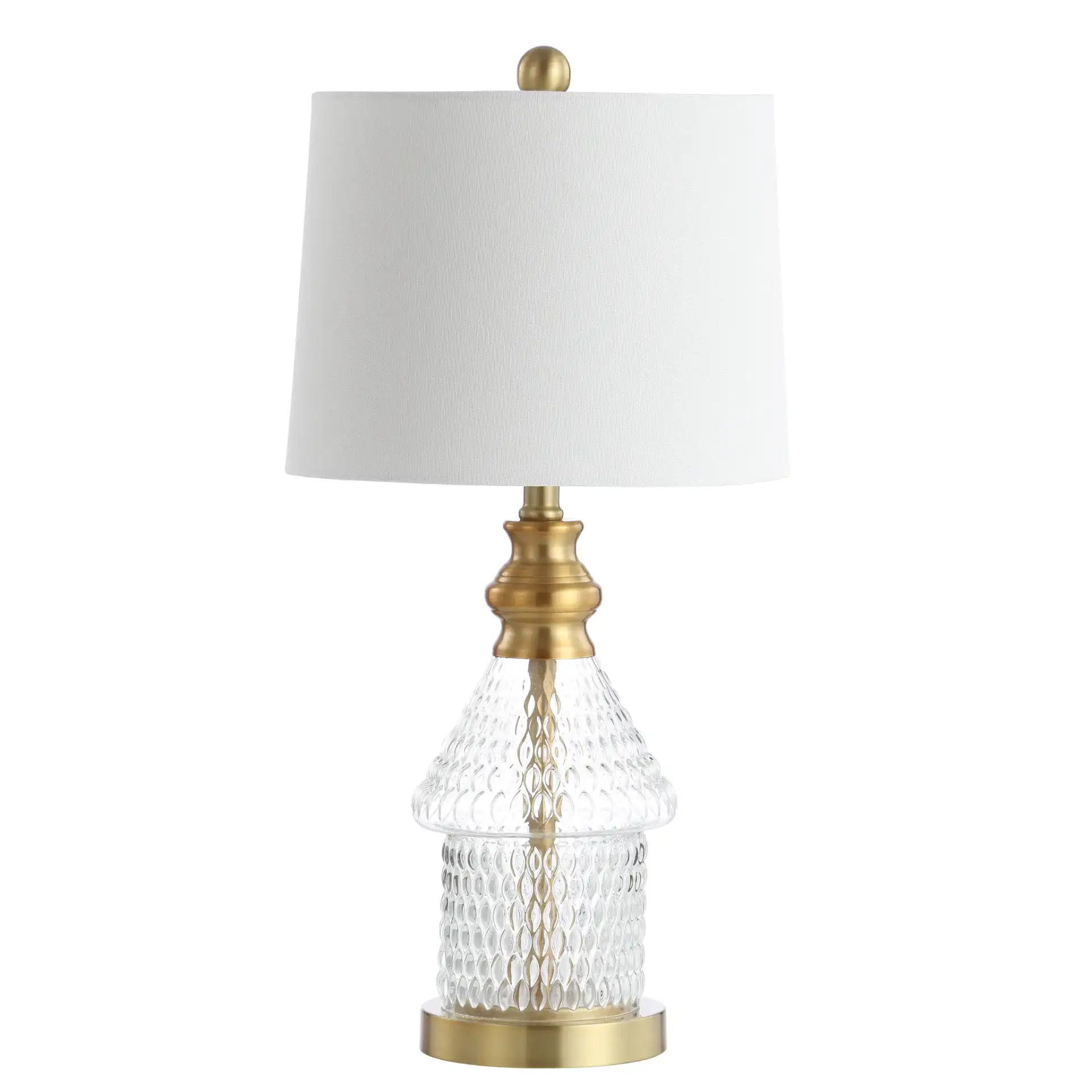 Camden Table Lamp in Brass / Clear, detail view