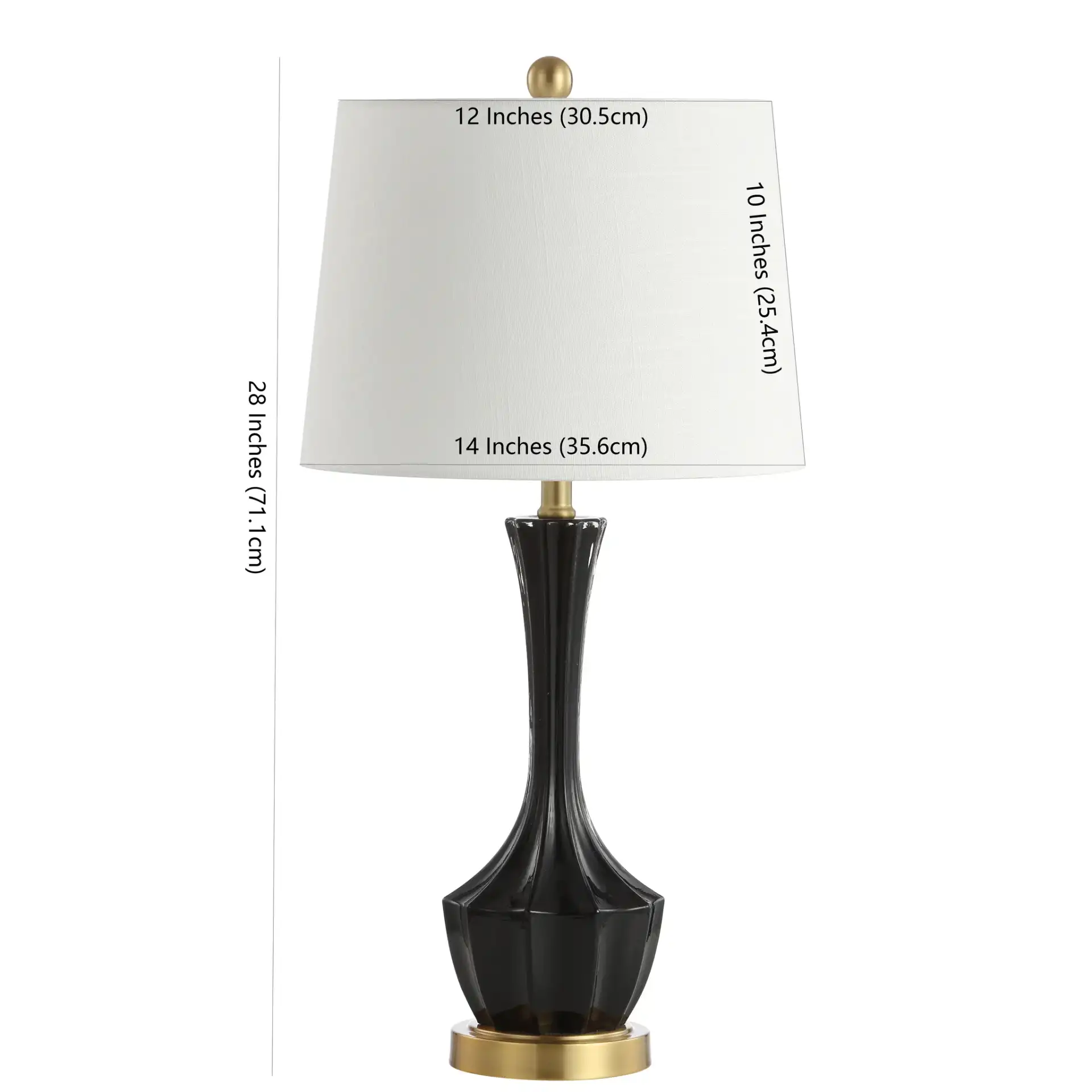 Ronan Table Lamp in Black, detail view