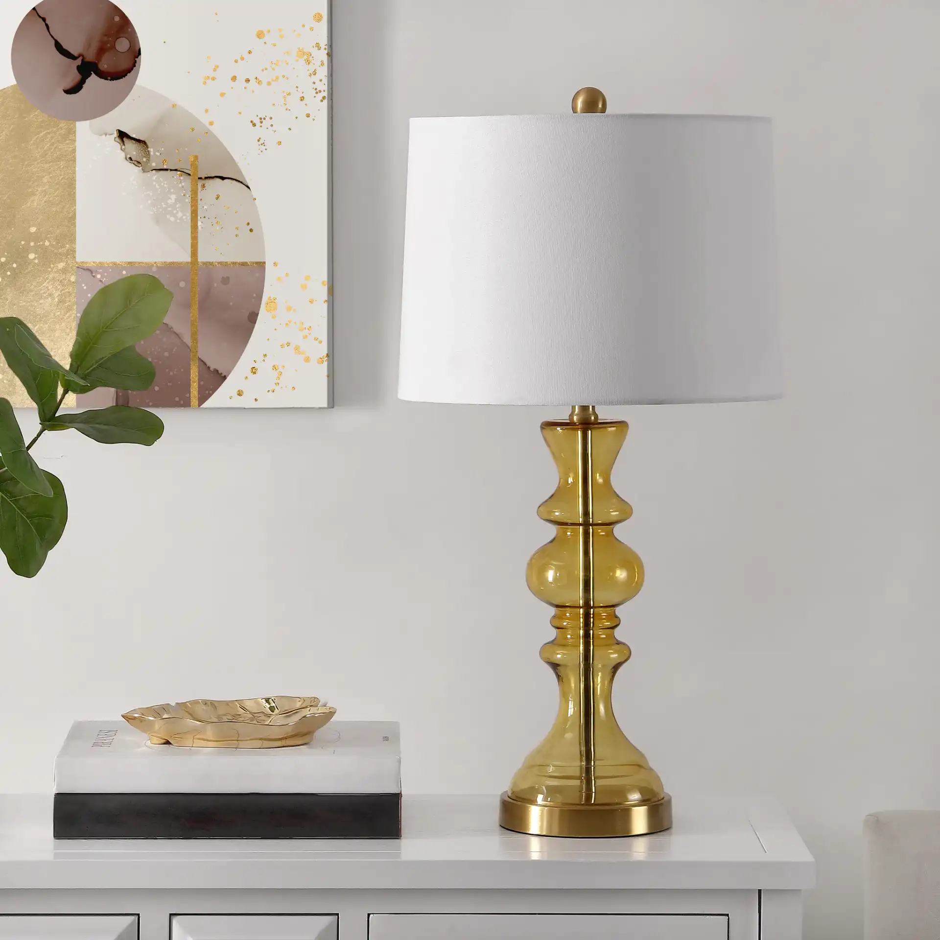 Jaiden Table Lamp in Mercury in a styled room
