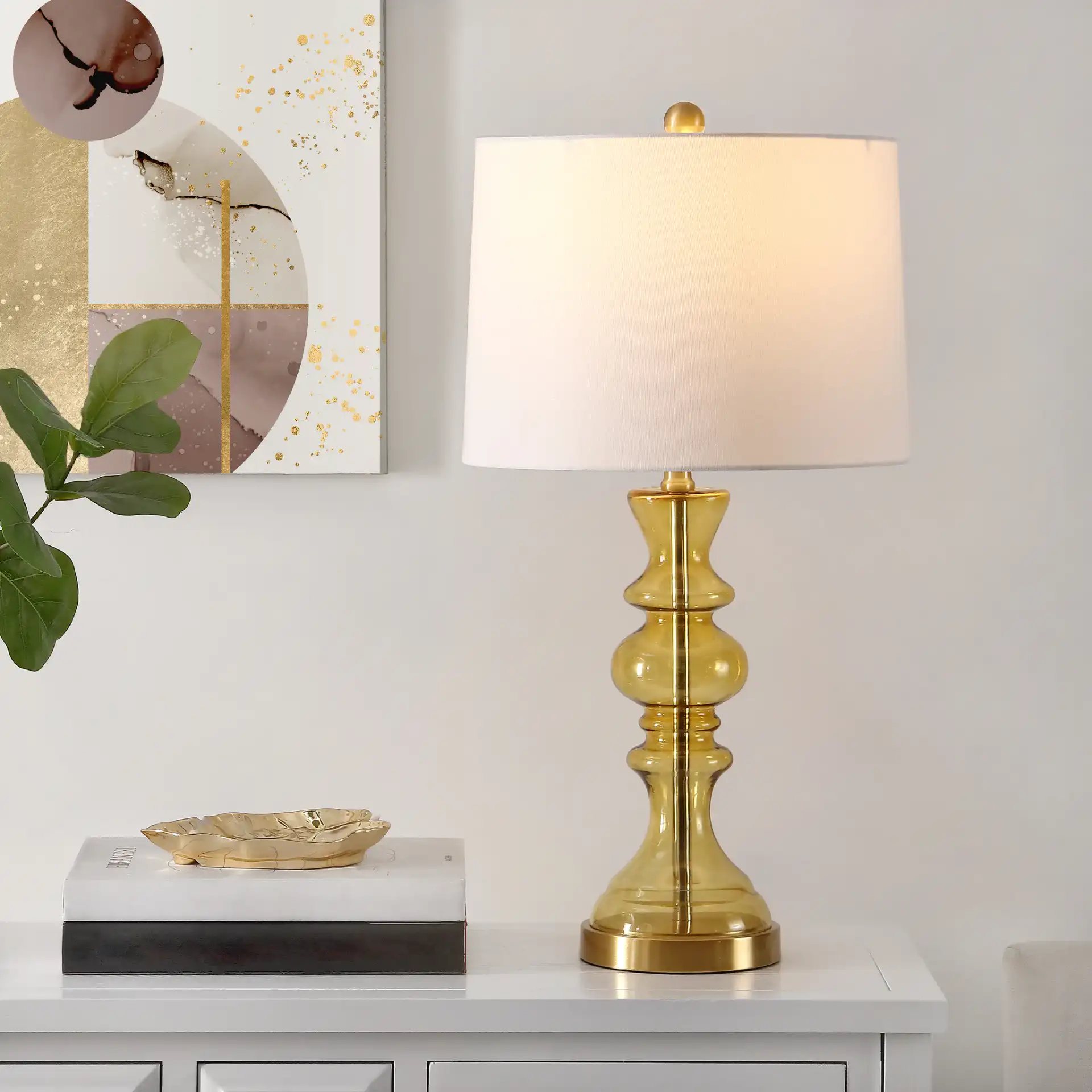 Jaiden Table Lamp in Mercury in a styled room