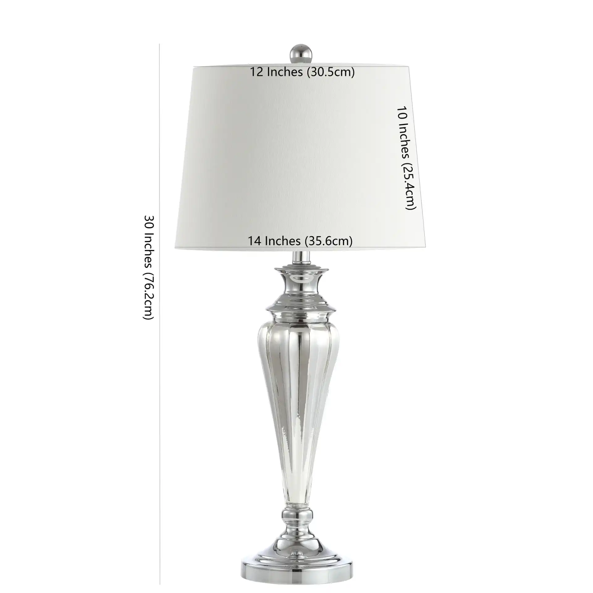 Trent Table Lamp in Silver, detail view
