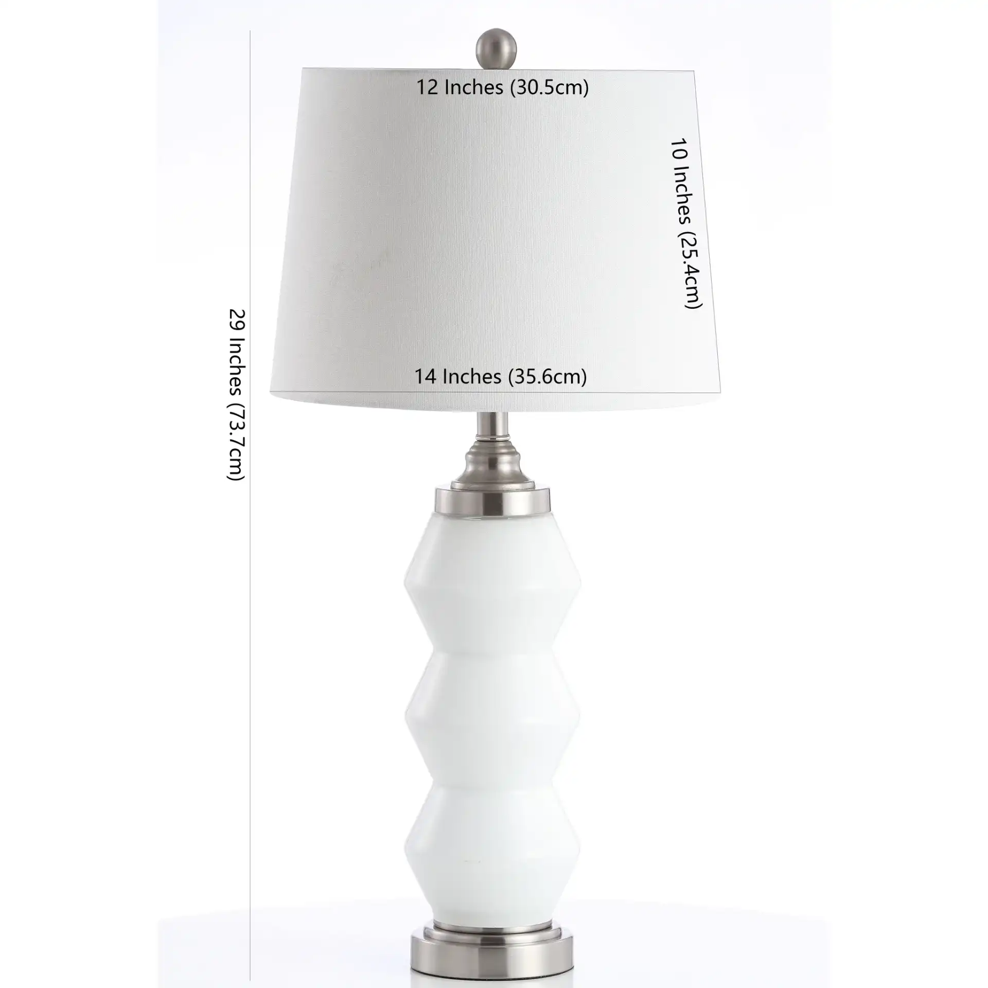 Jayce Table Lamp in White / Silver, detail view