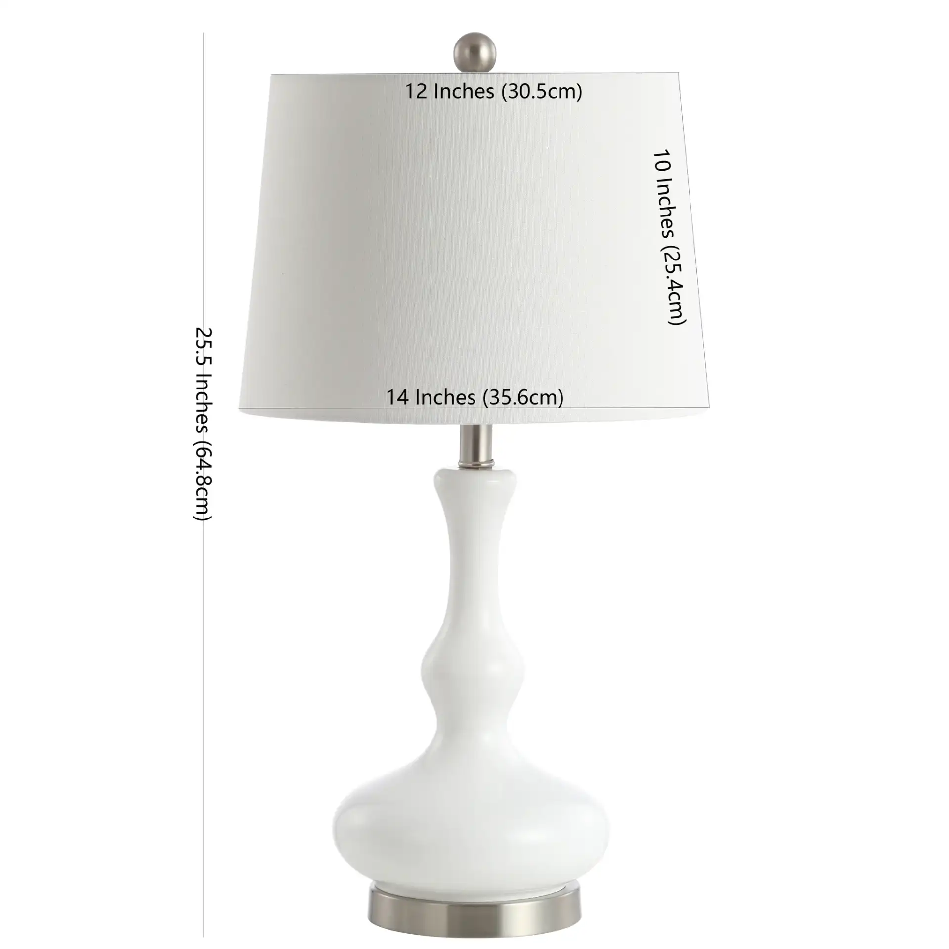 Kellen Table Lamp in White / Silver, detail view