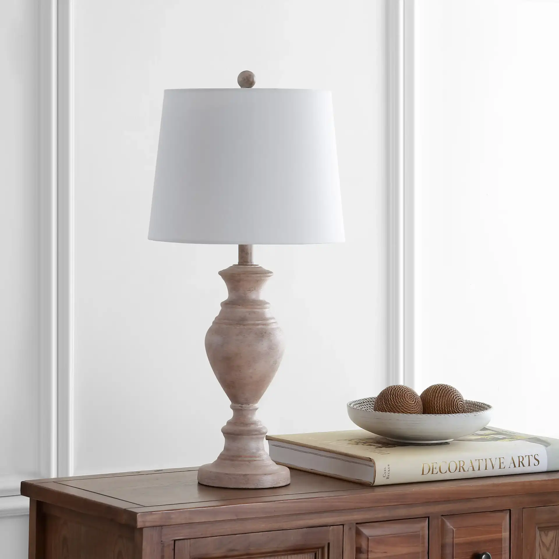 Kyler Table Lamp in Brown in a styled room