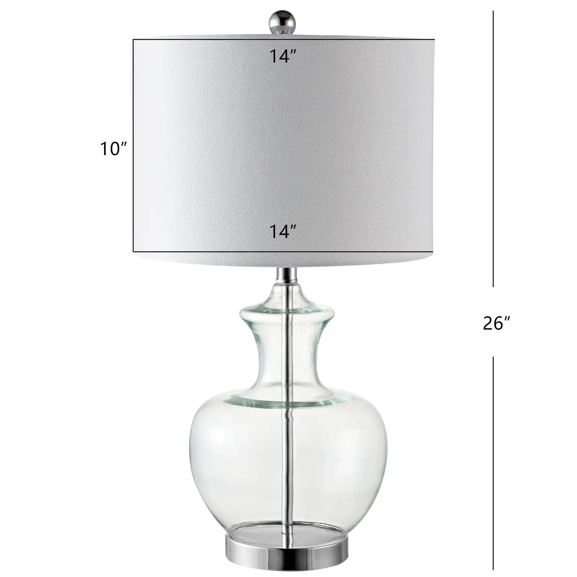 Bilsor Table Lamp (Set Of 2) in Clear / Chrome, detail view