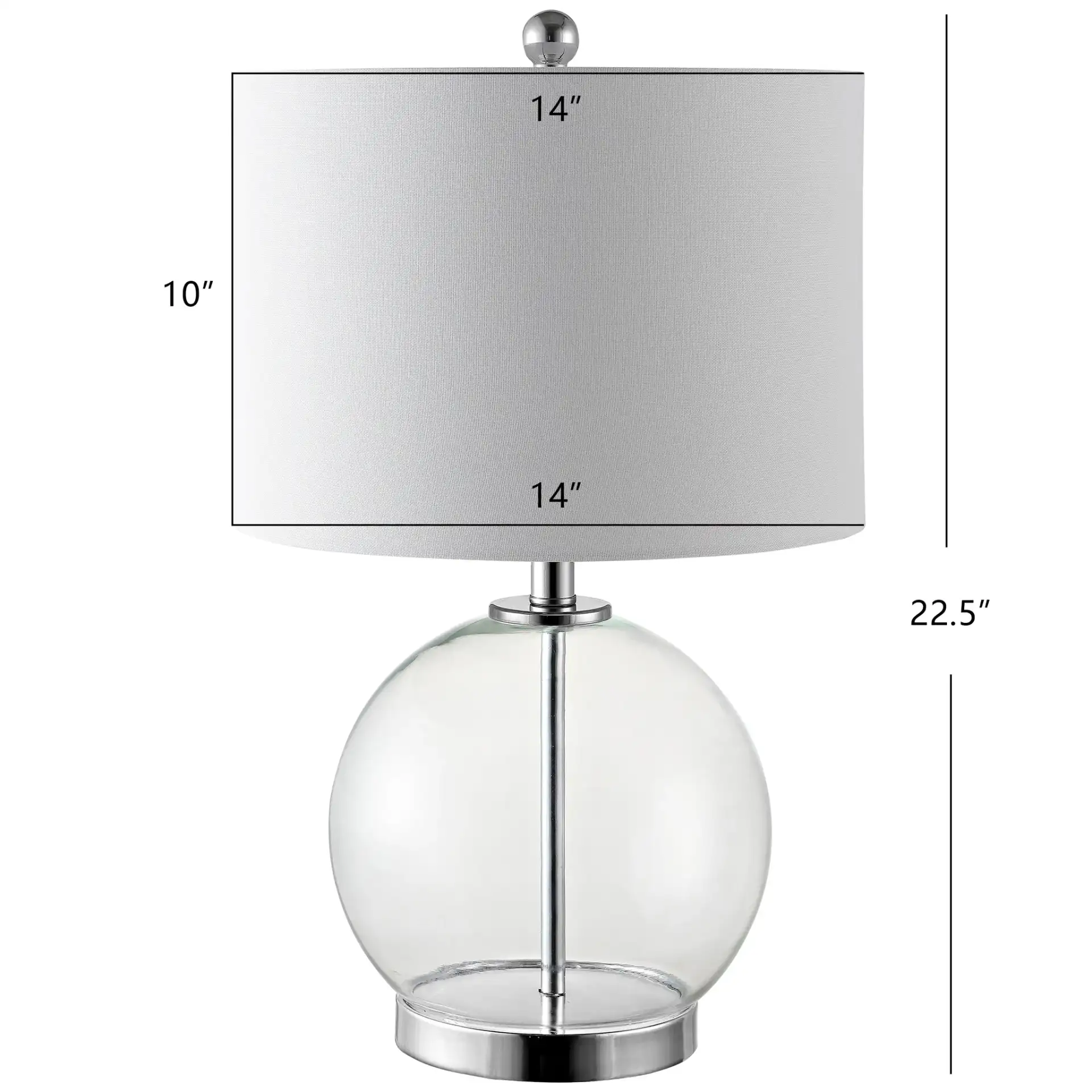 Lonni Table Lamp (Set Of 2) in Clear / Chrome, detail view