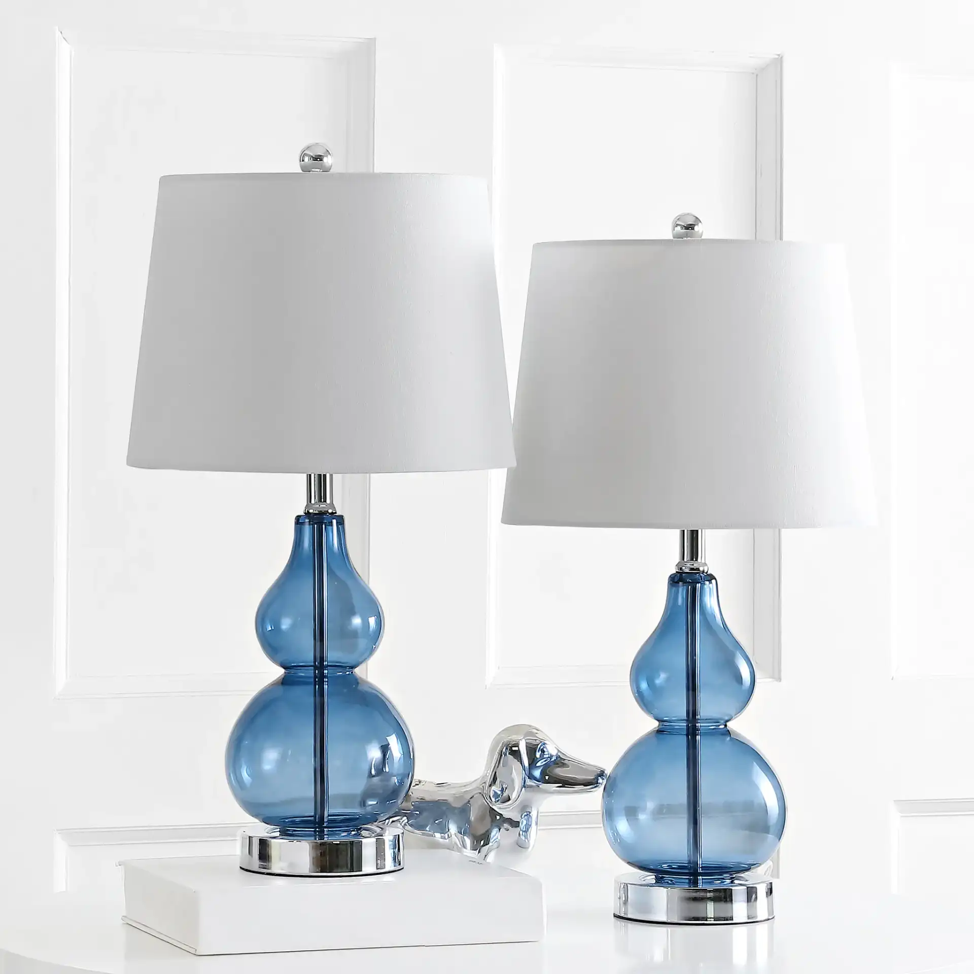 Brisor Table Lamp (Set Of 2) in Blue in a styled room