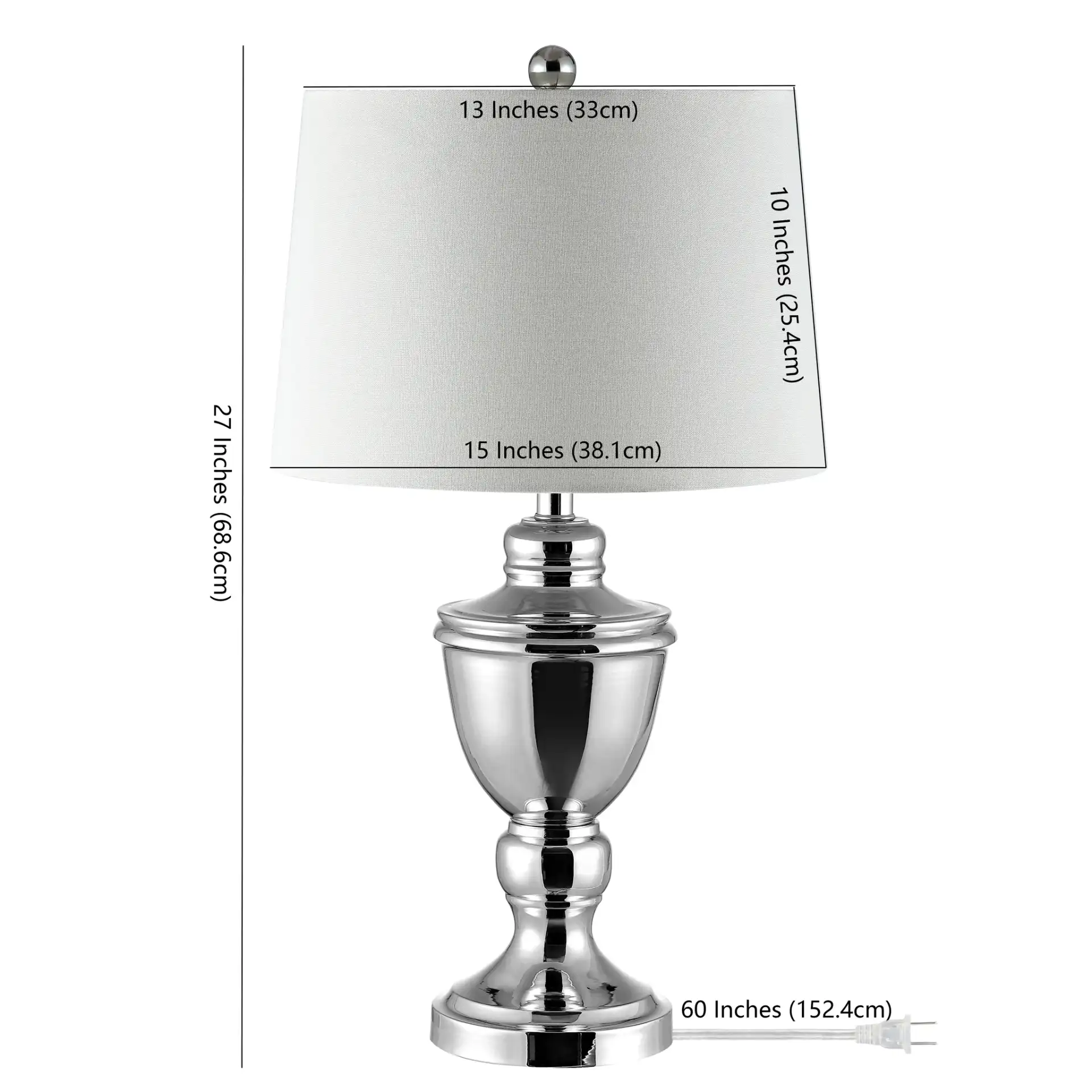 Ressa Table Lamp in Polished Nickel, detail view