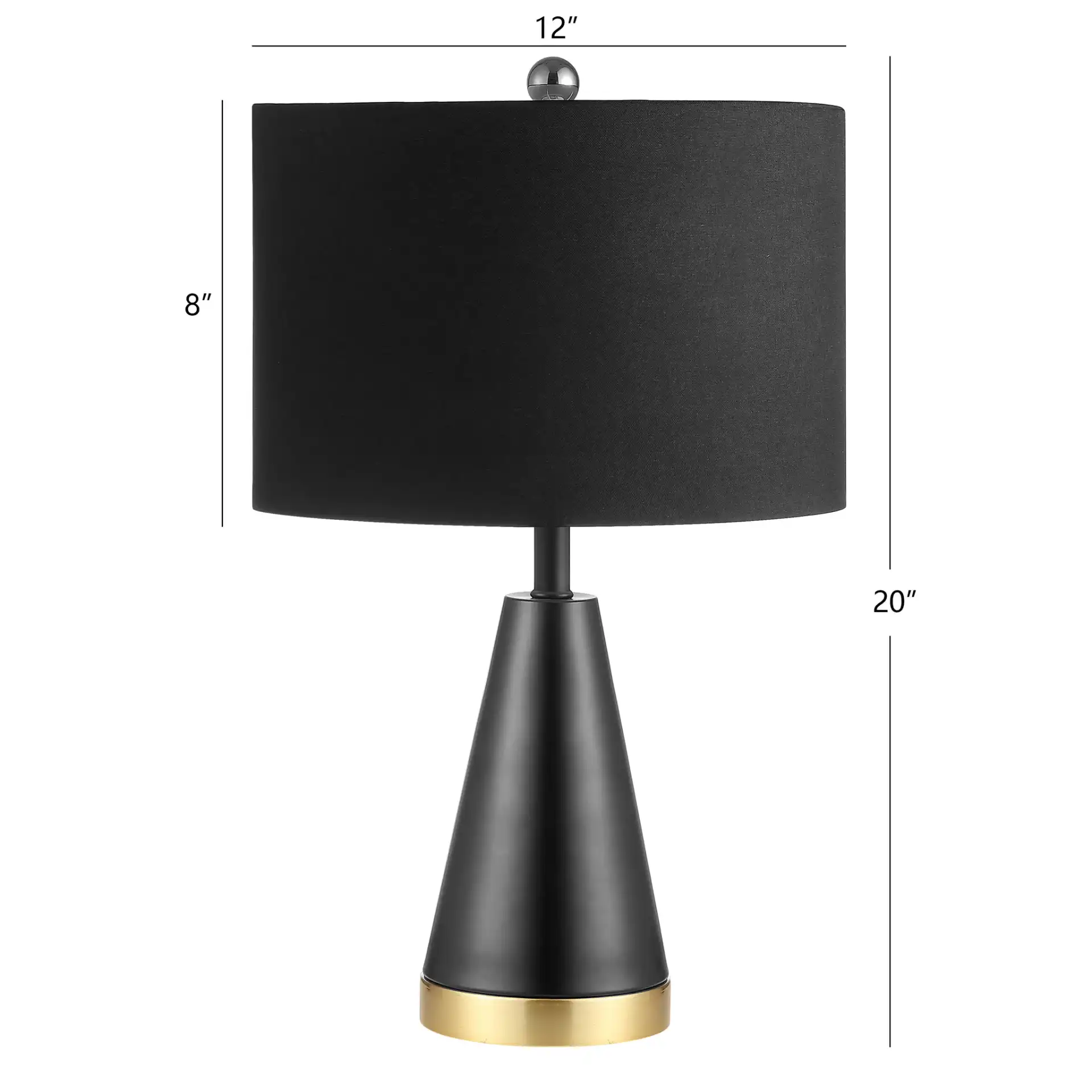 Penla Table Lamp (Set Of 2) in Black / Gold, detail view