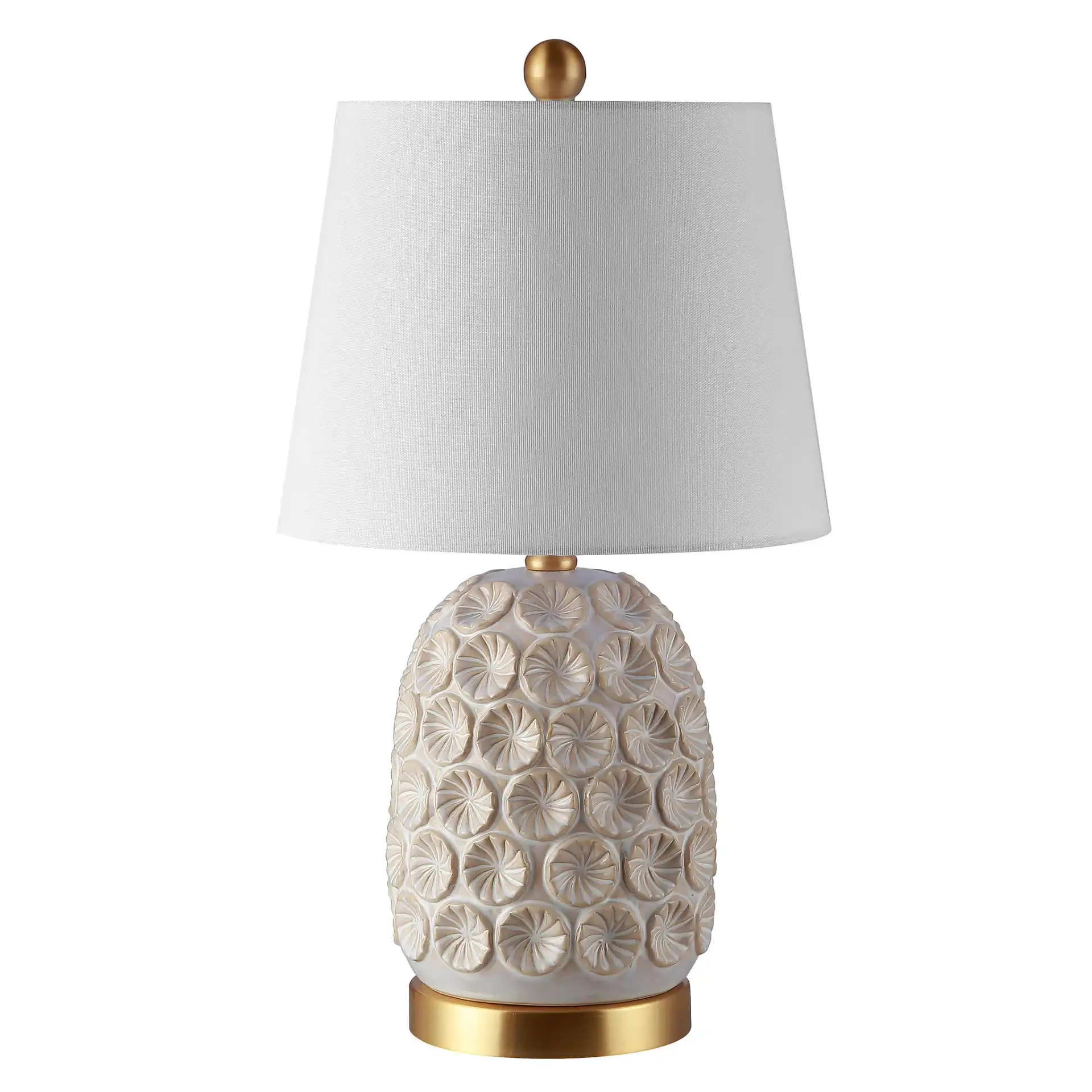 Lamson Table Lamp in White / Gold, detail view