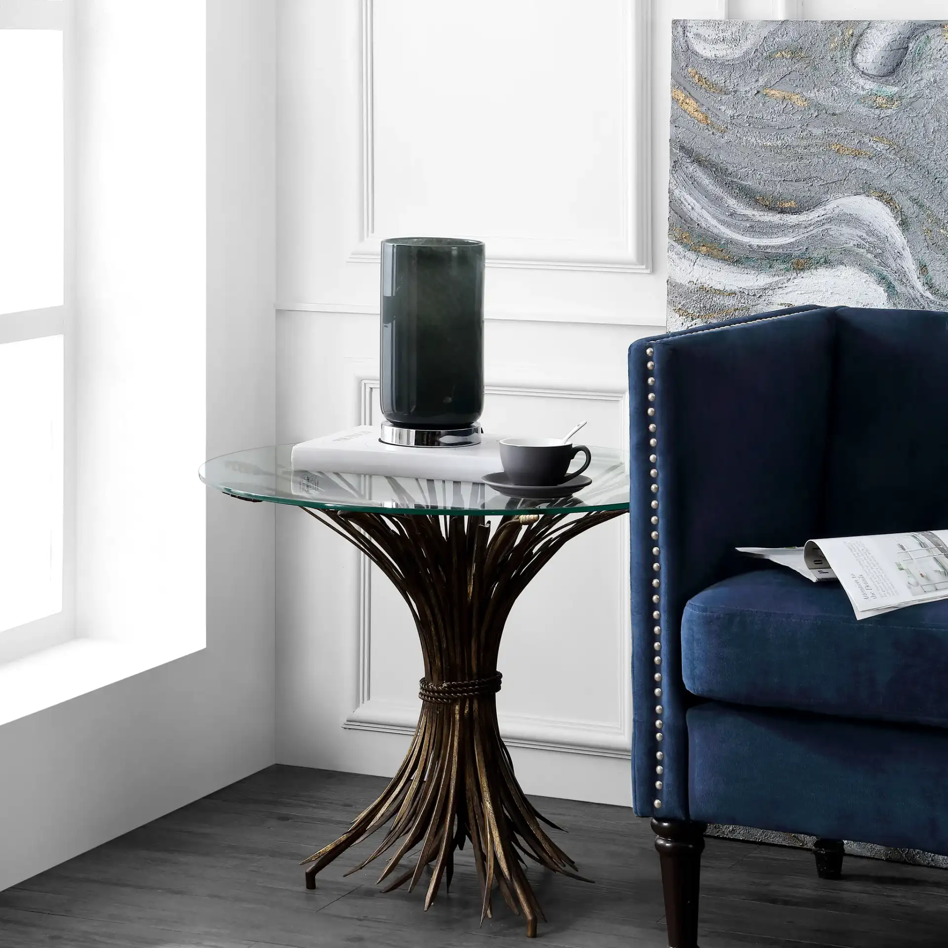 Adal Table Lamp in Gray, detail view