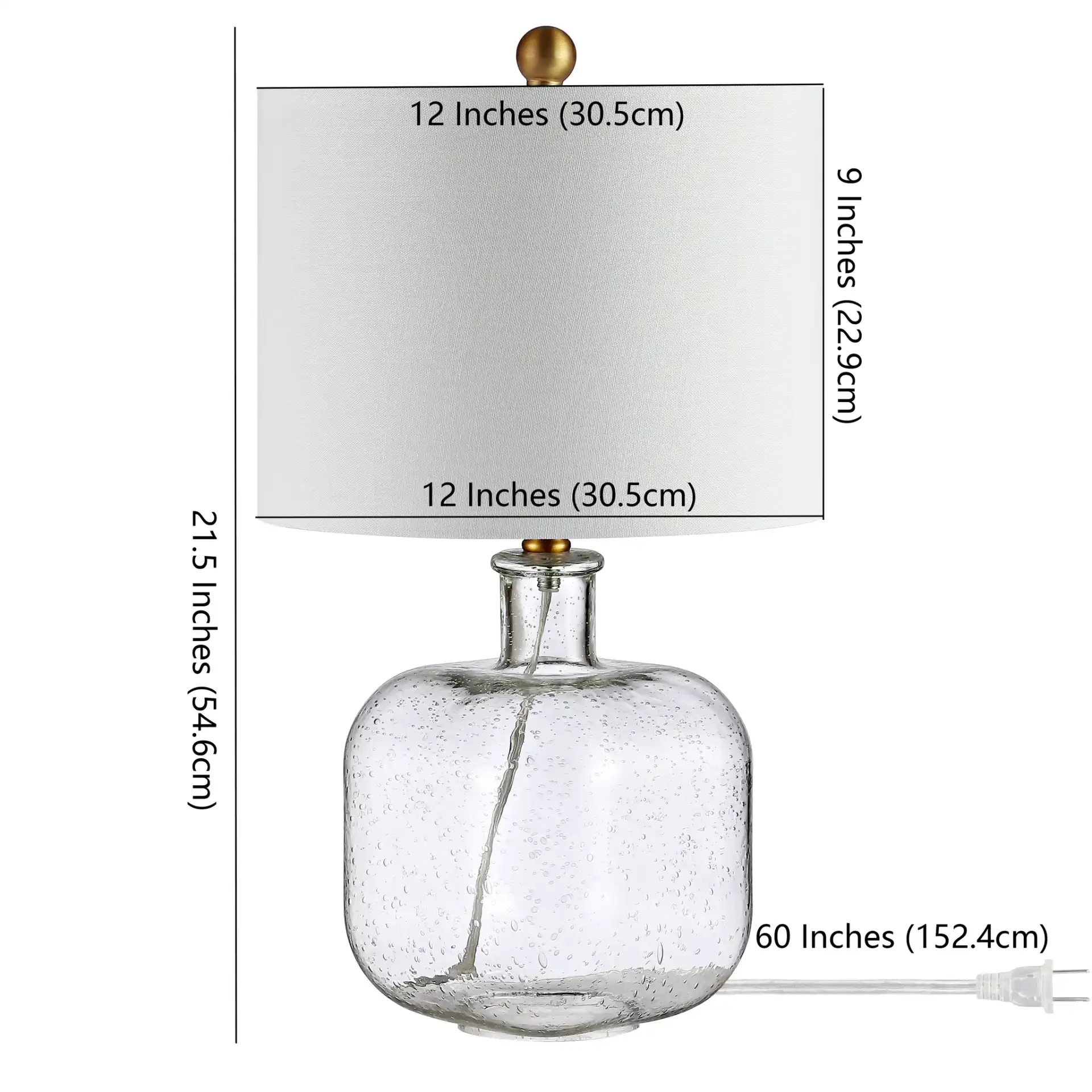 Armena Table Lamp in Clear, detail view