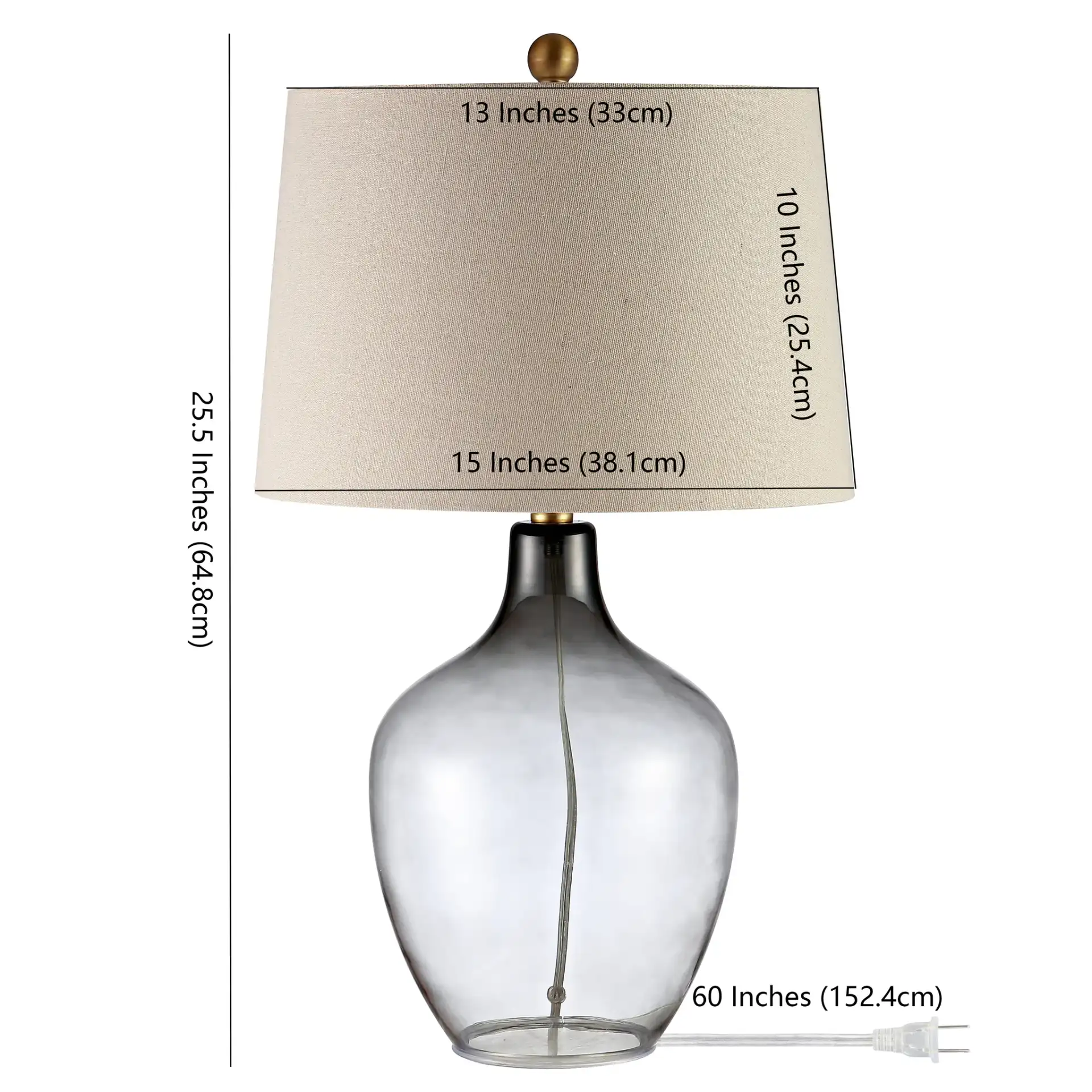 Larzen Table Lamp in Ombre Gray, detail view