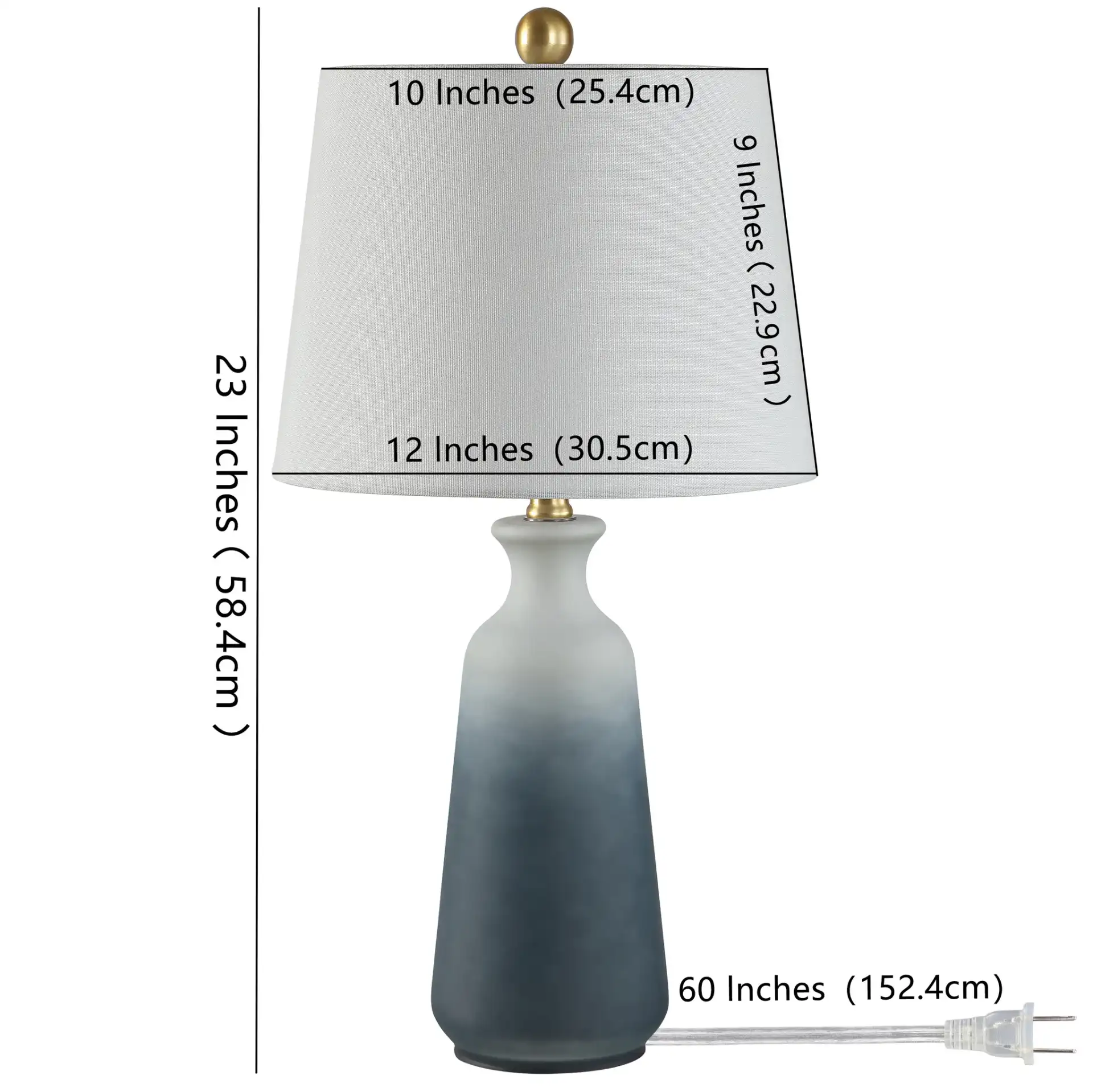 Narem Table Lamp in Blue Gray, detail view