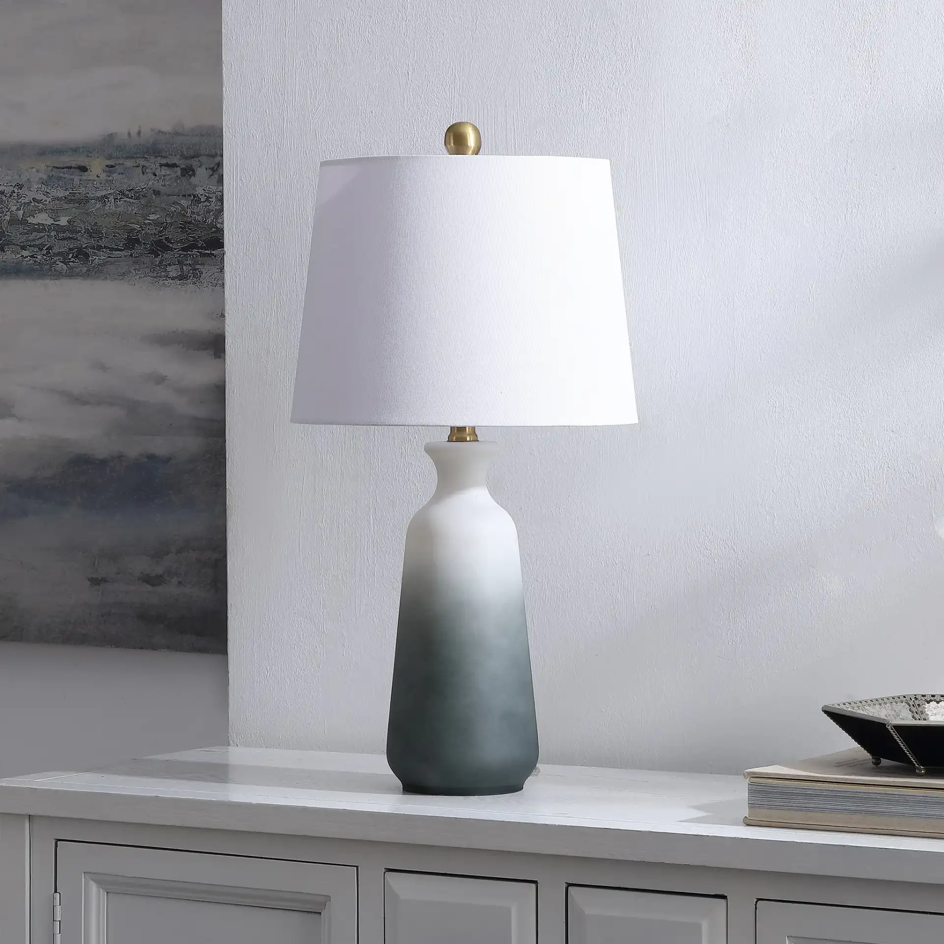 Narem Table Lamp in Blue Gray, detail view