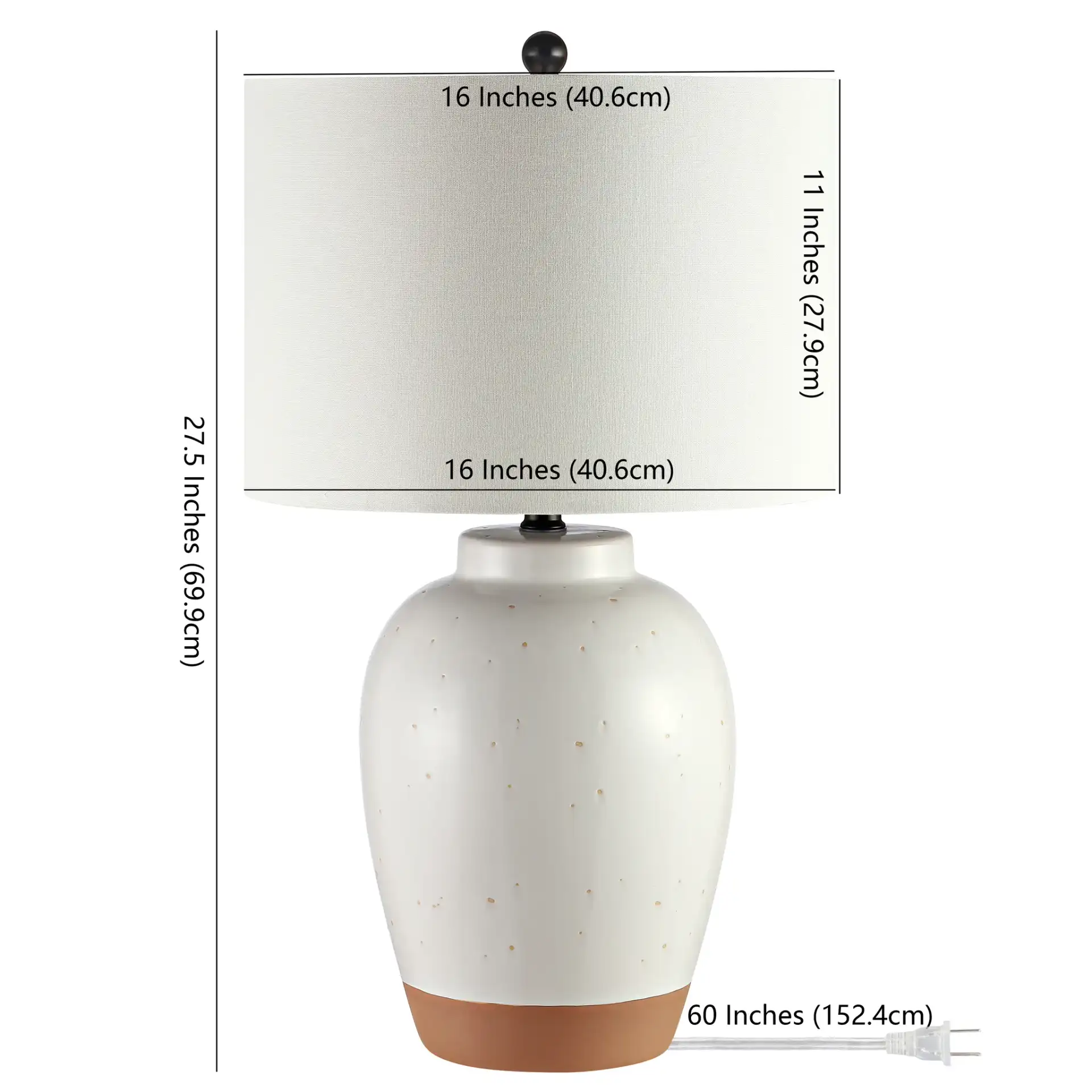 Portcia Table Lamp in Ivory, detail view