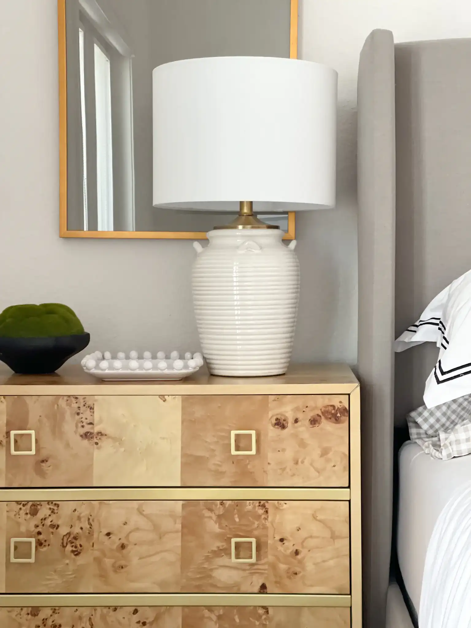 Lener Table Lamp in Ivory in a styled room