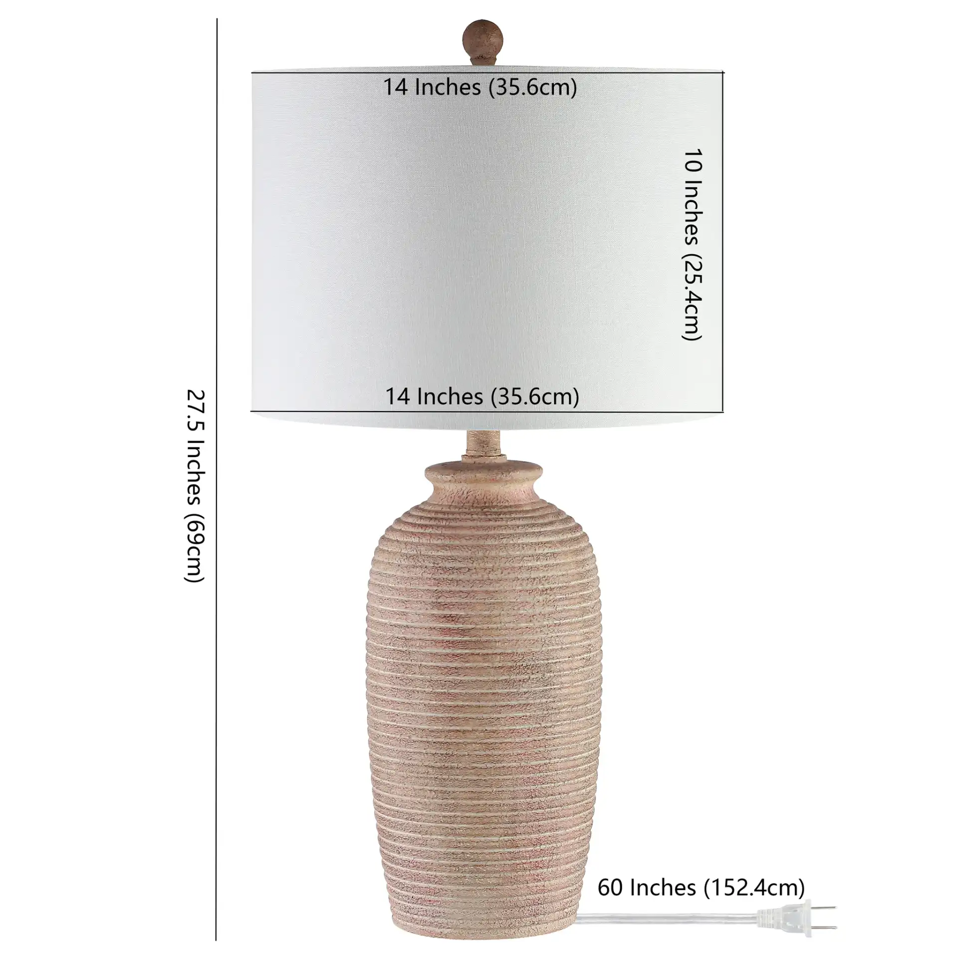 Kensen Table Lamp in Pearl, detail view