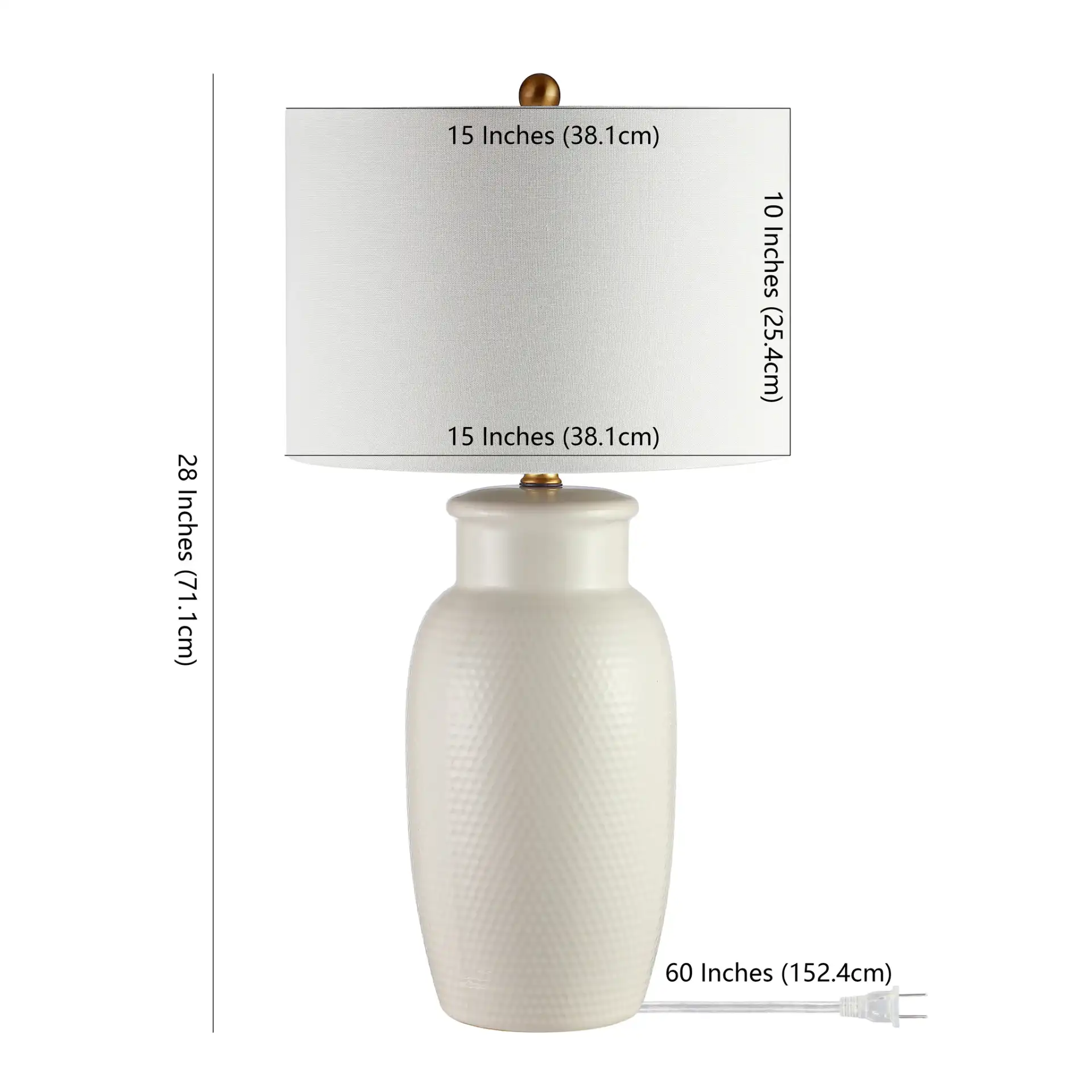 Norsi Table Lamp in Ivory, detail view