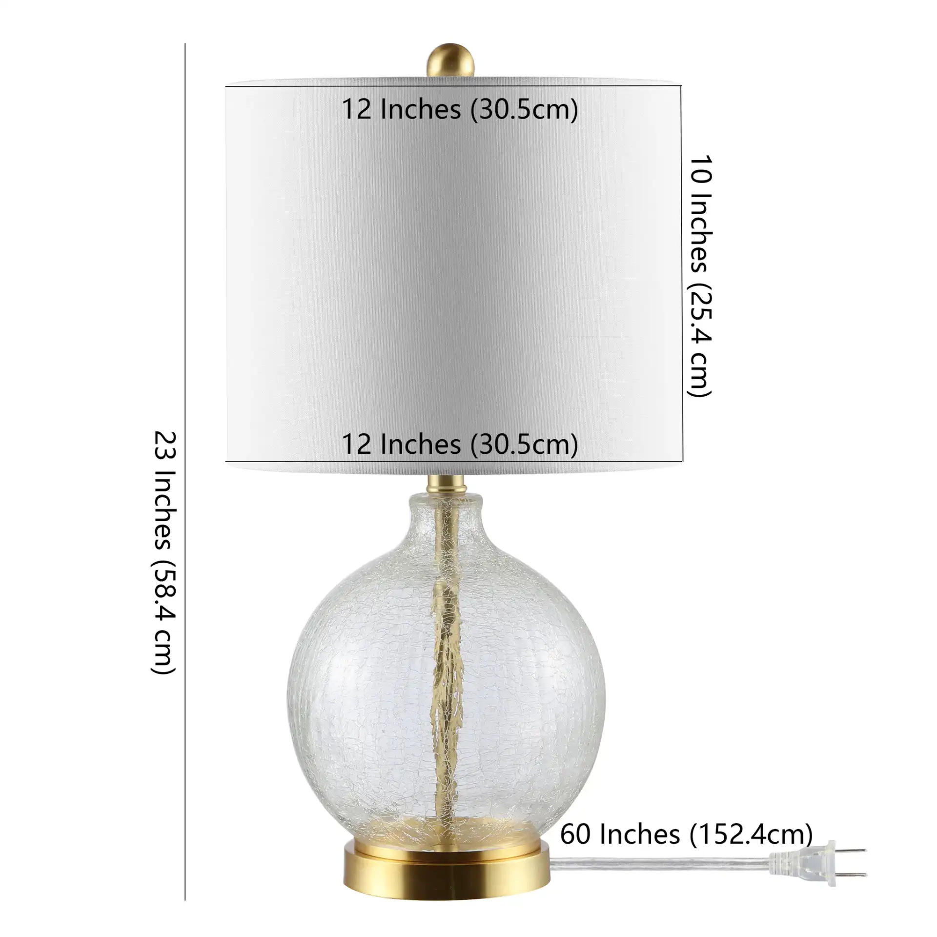 Lovell Table Lamp in Clear / Gold, detail view