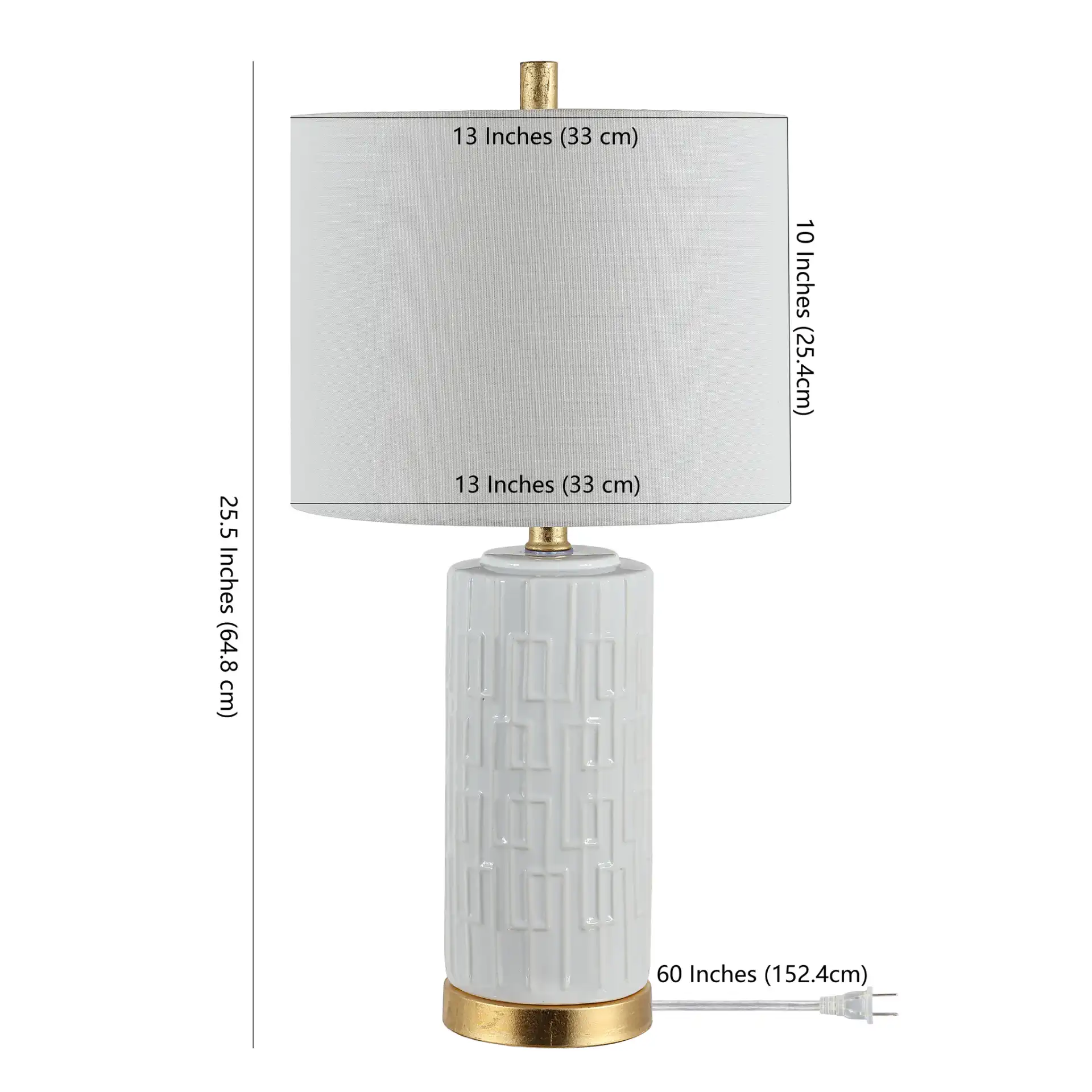 Pehonix Table Lamp in White, detail view