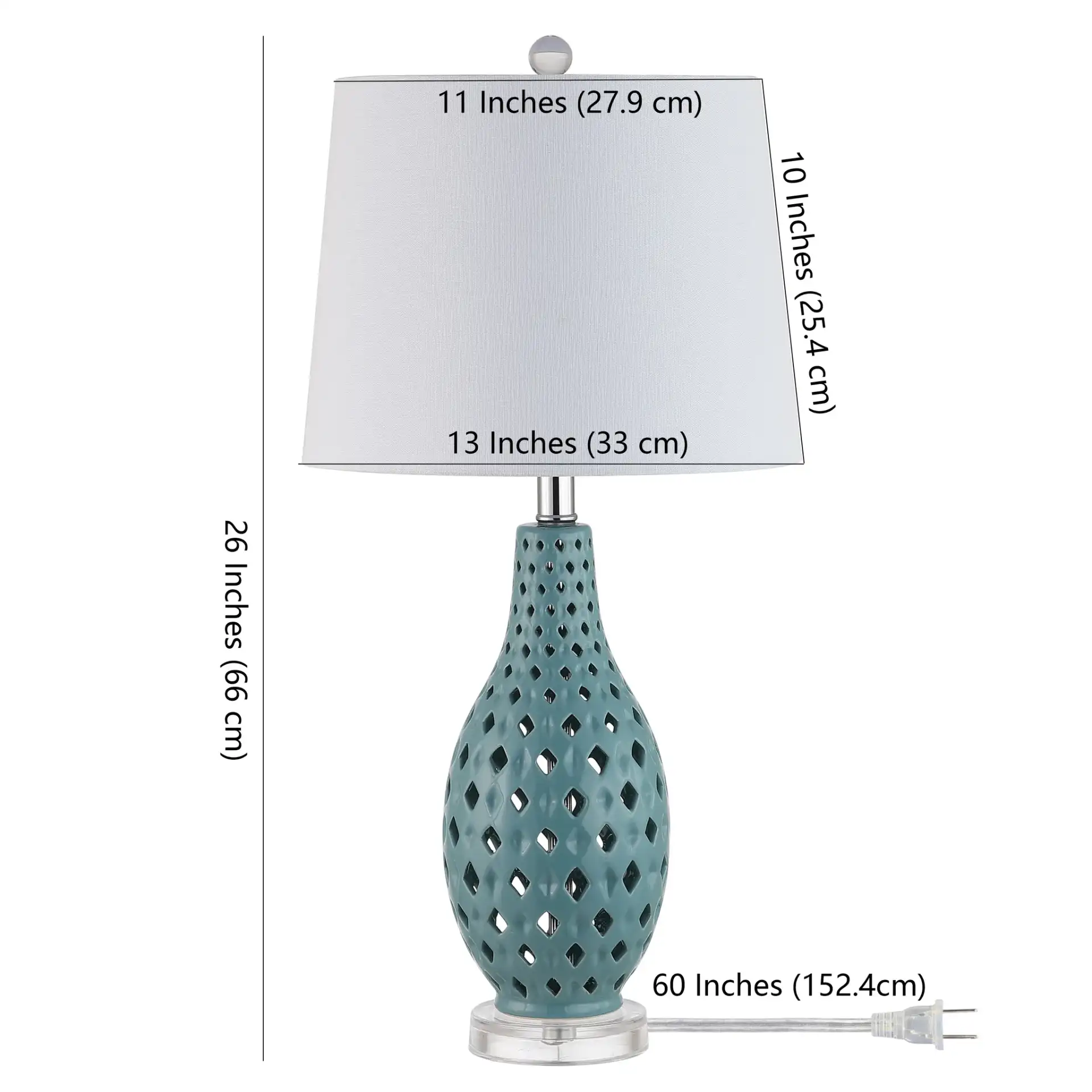 Harlem Table Lamp in Navy Blue, detail view