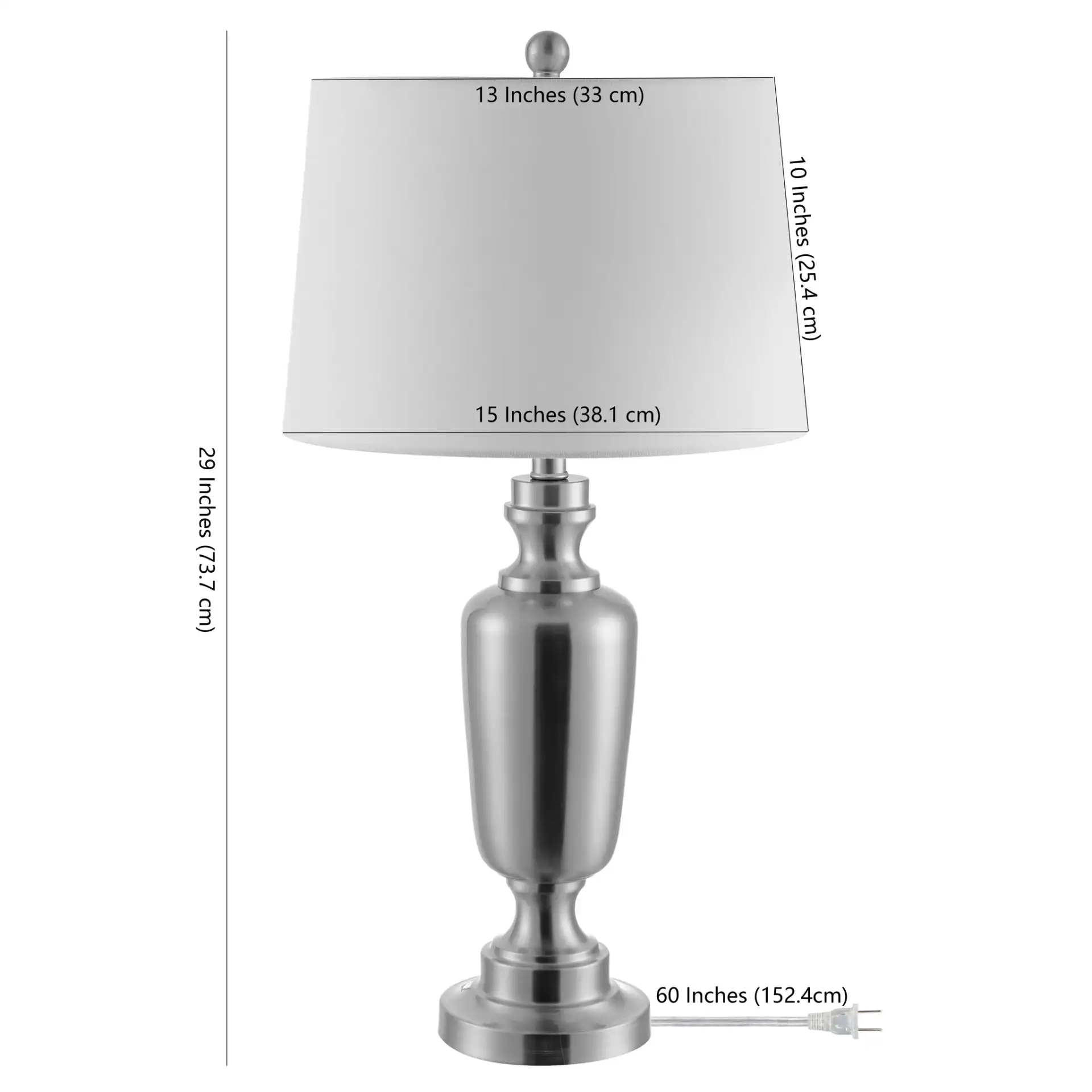 Ezra Table Lamp in Nickel, detail view