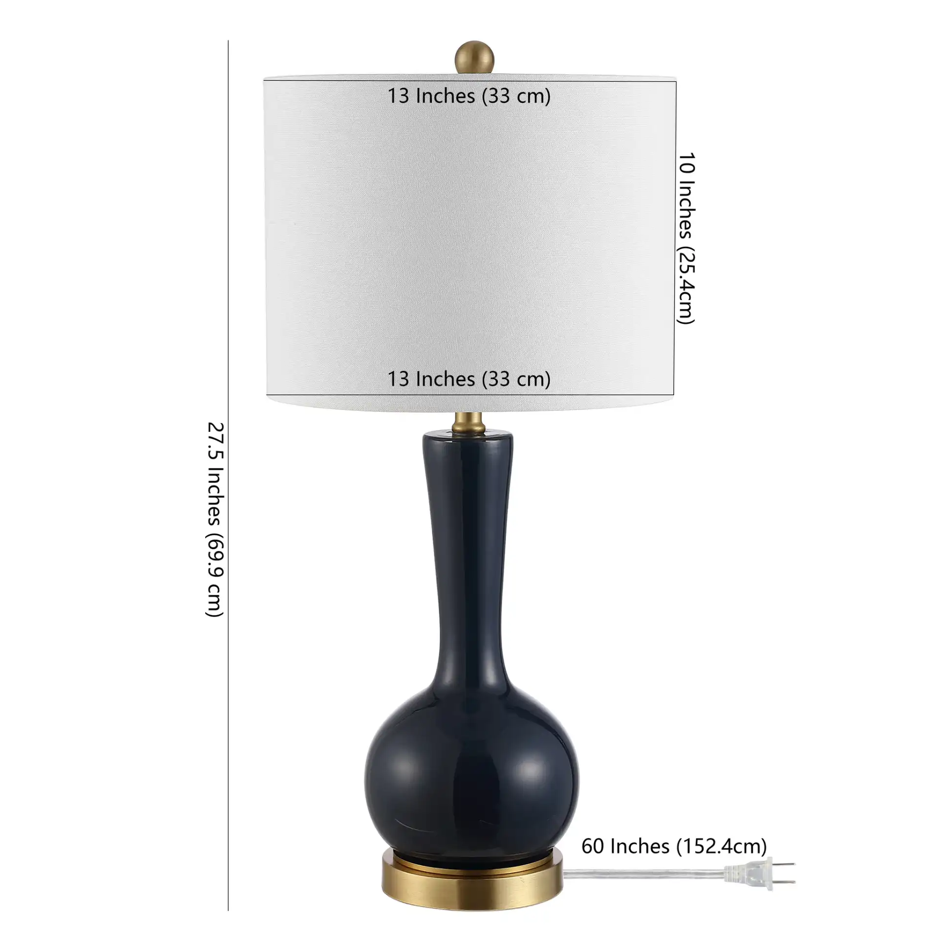 Gaetna Table Lamp in Navy Blue, detail view