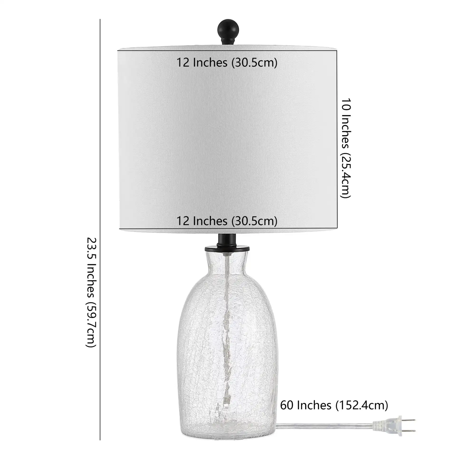 Nakula Table Lamp in Clear, detail view