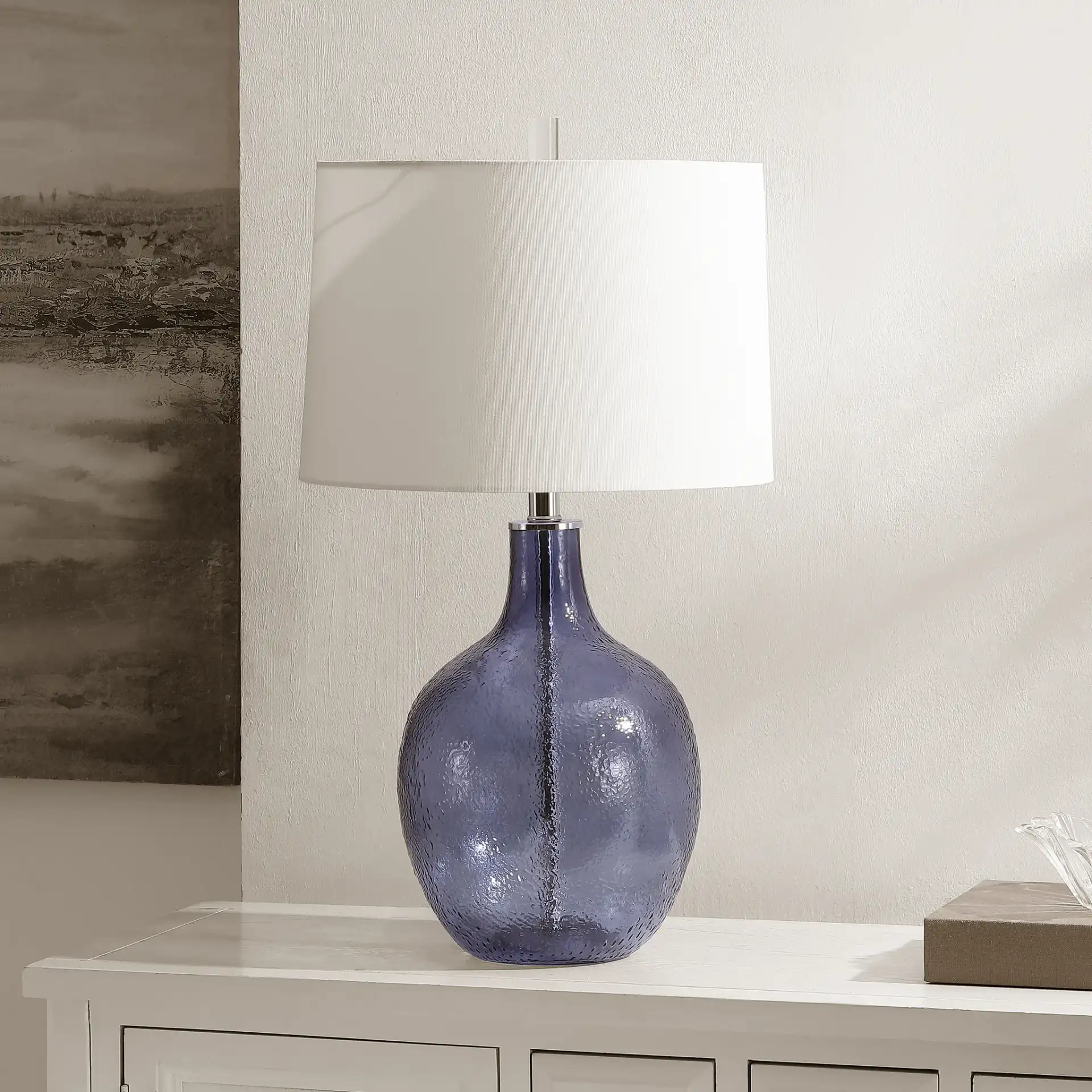 Nadine Table Lamp in Blue, detail view