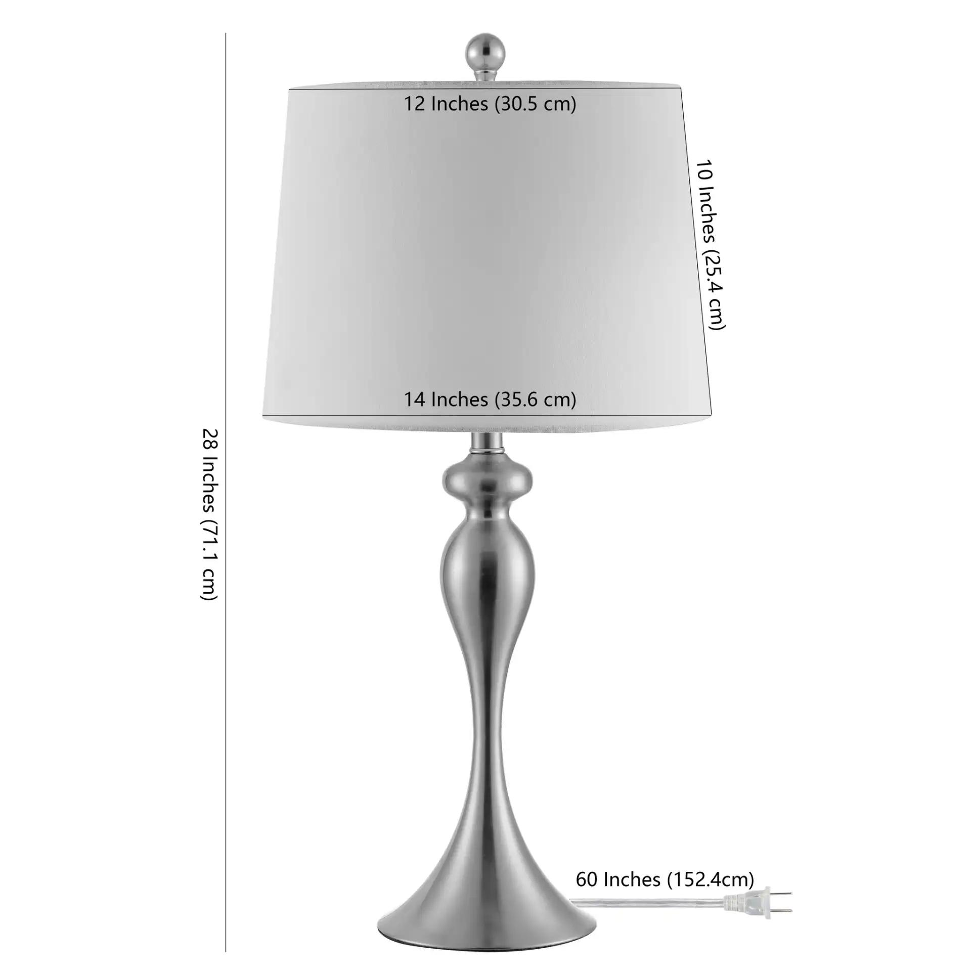 Bayan Table Lamp in Nickel, detail view