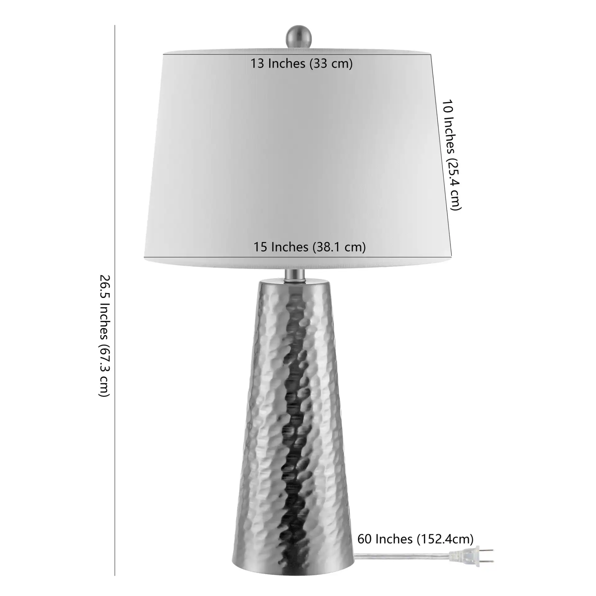 Batul Table Lamp in Nickel, detail view