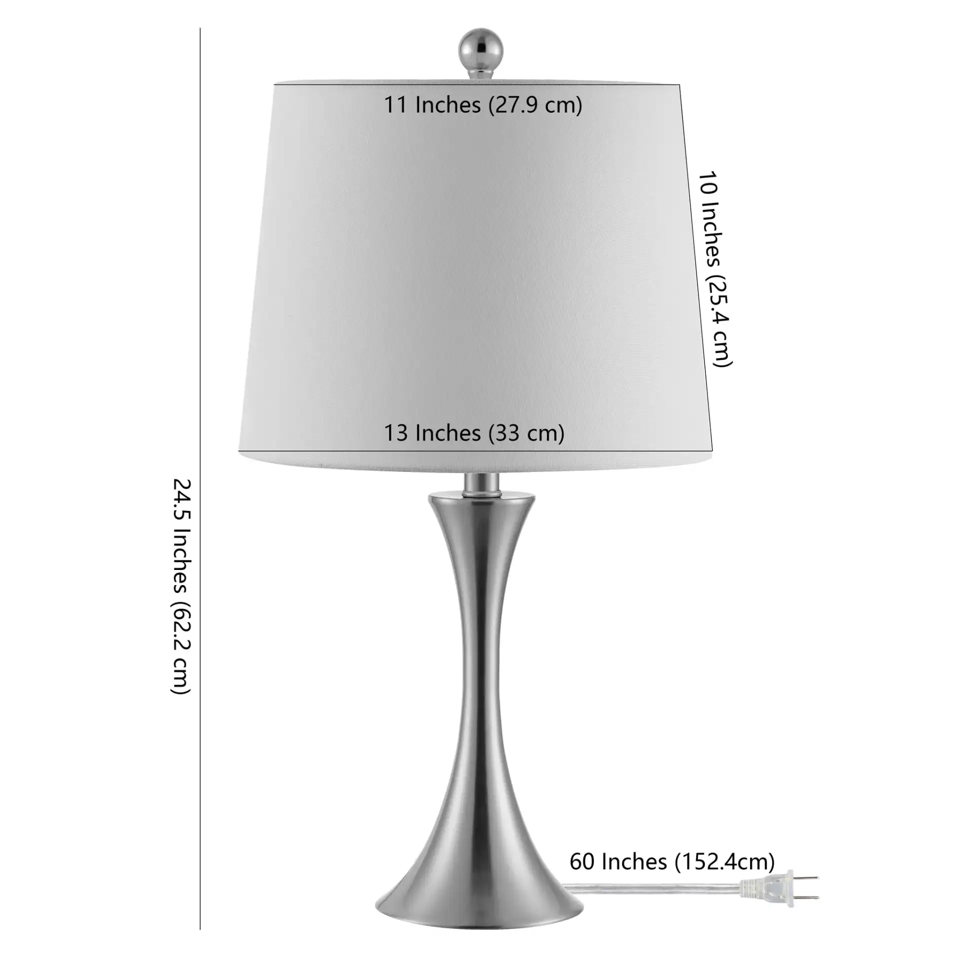 Benita Table Lamp in Nickel, detail view