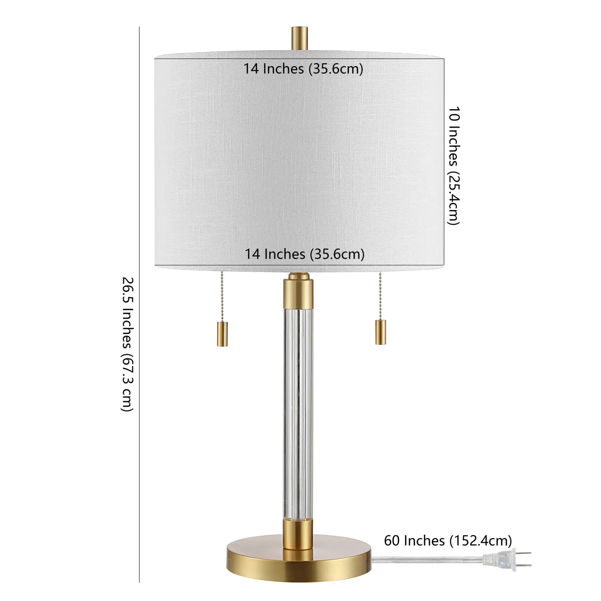 Bixby Table Lamp in Brass, detail view