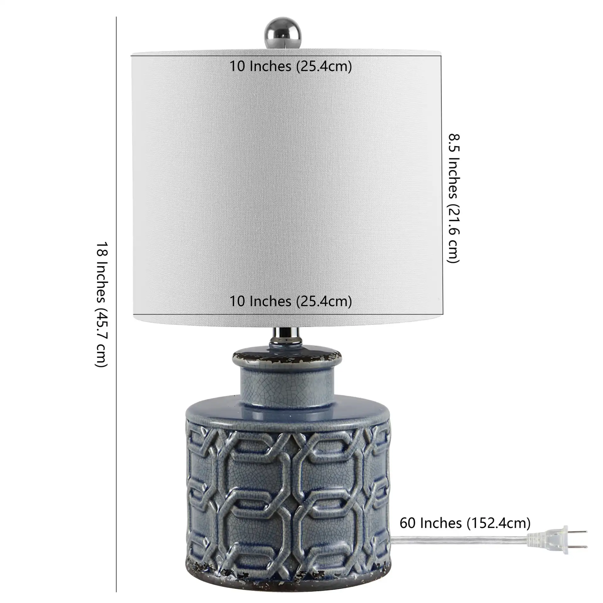 Bijou Table Lamp in Blue, detail view