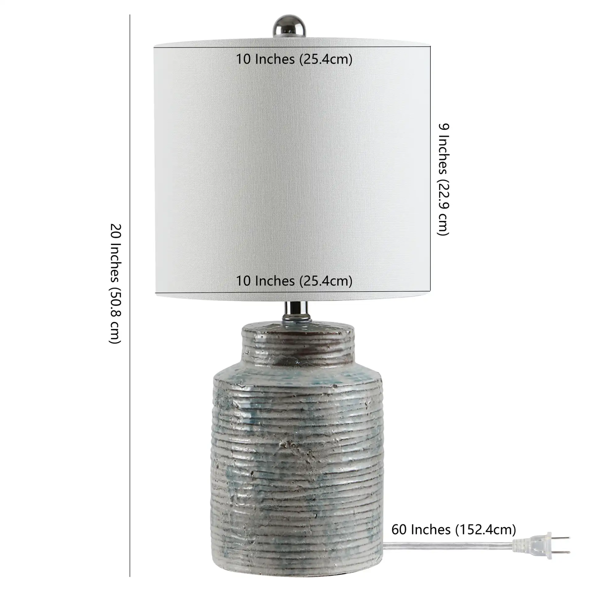Boris Table Lamp in Blue, detail view