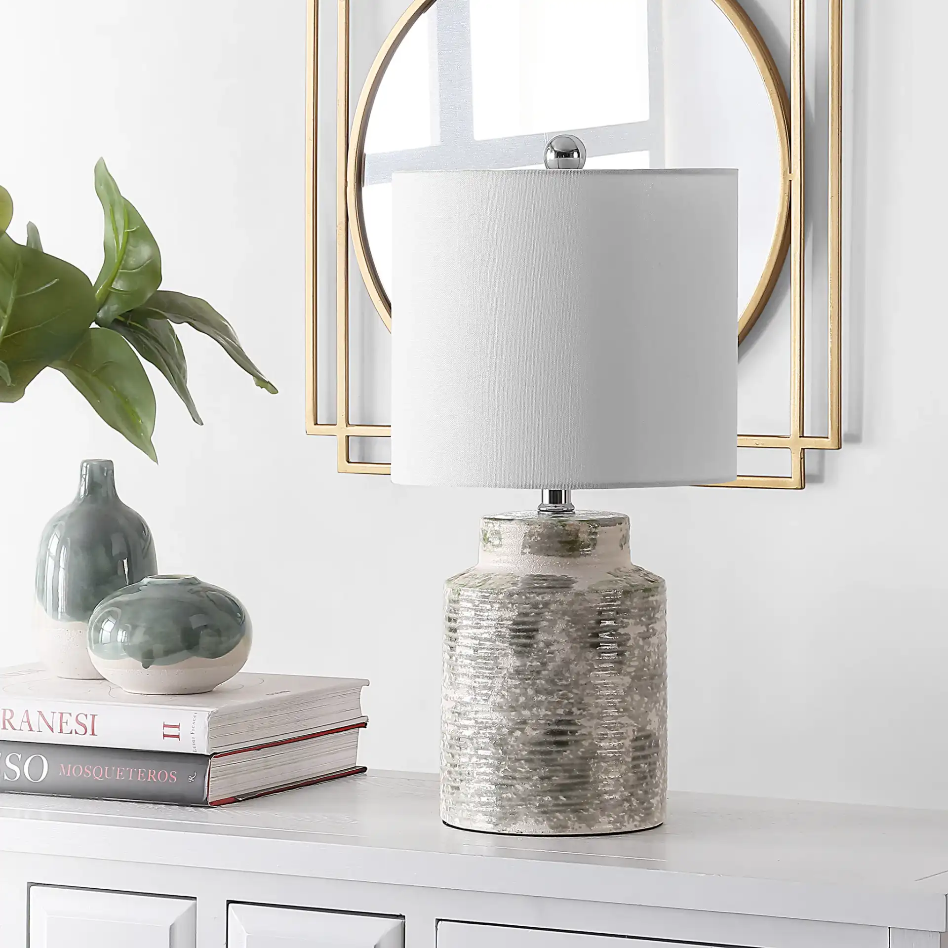 Branko Table Lamp in Gray in a styled room