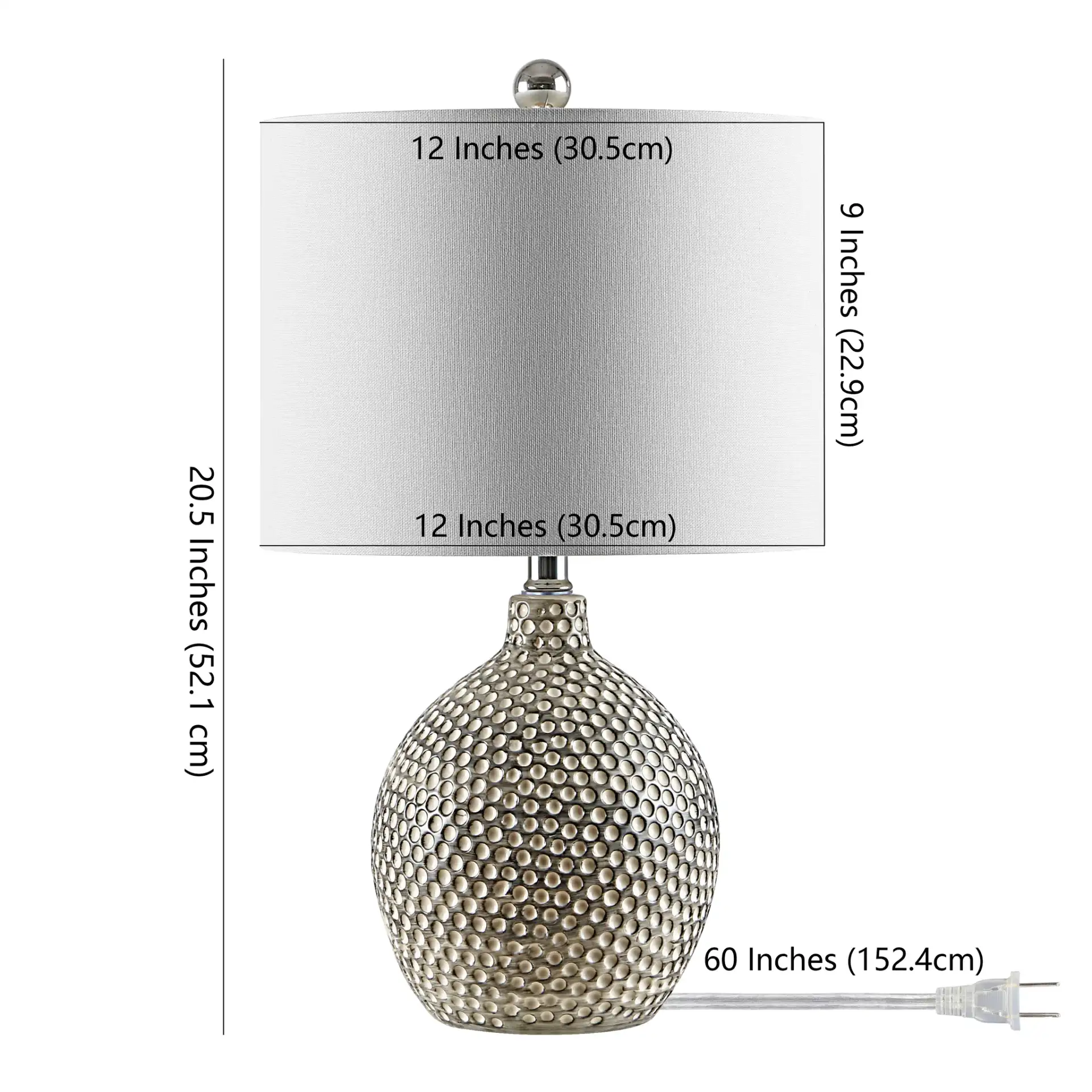Breeda Table Lamp in Ivory, detail view