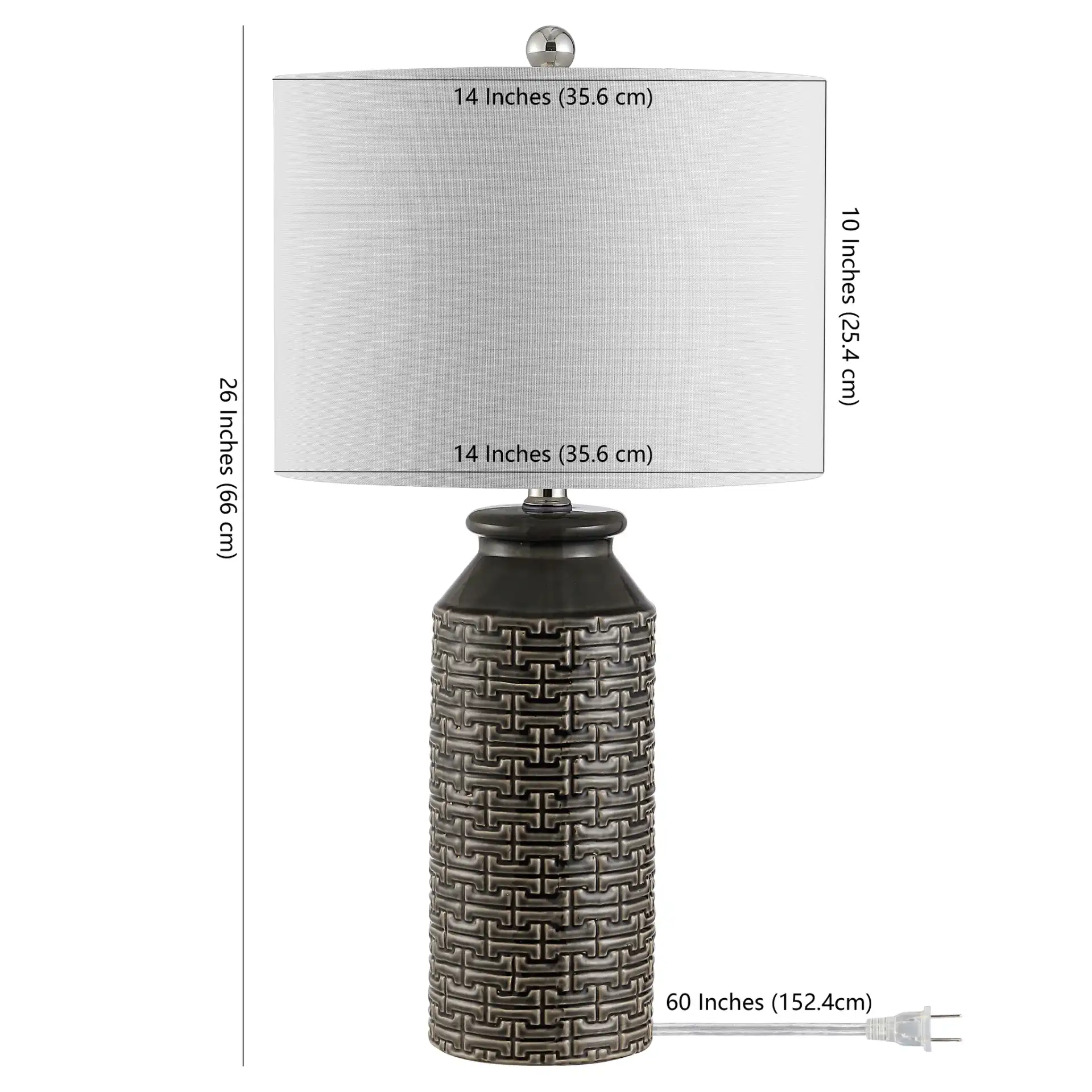 Waldina Table Lamp in Gray, detail view